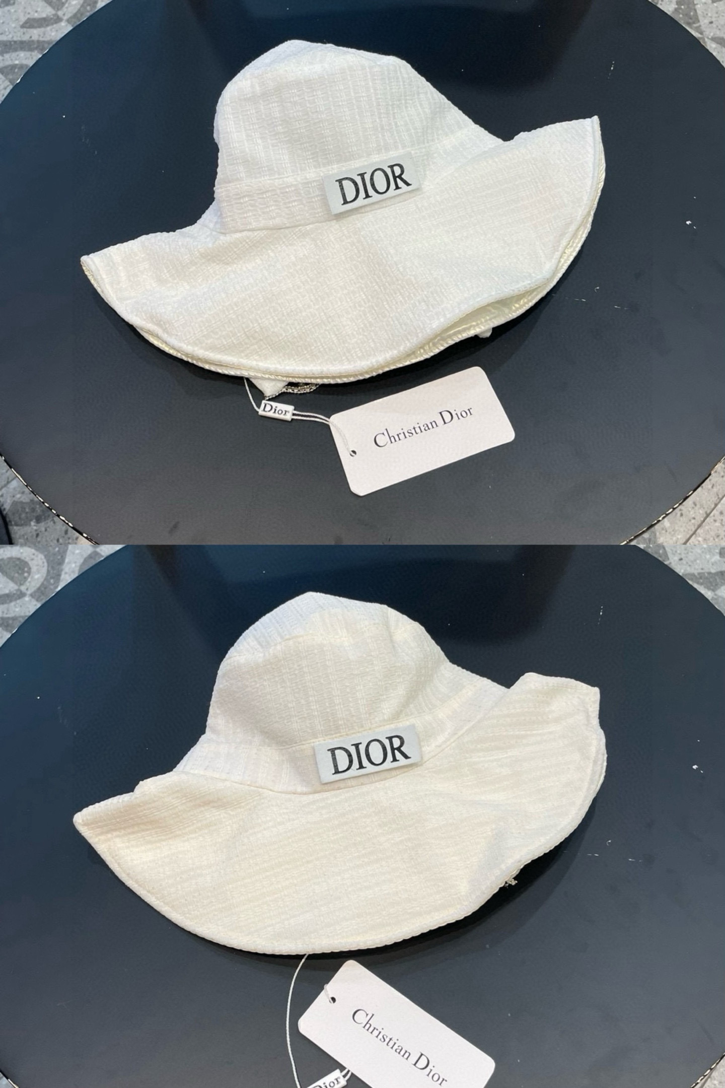 Dior大檐遮阳渔夫帽子女春夏季百搭蝴蝶结盆帽素颜遮脸时尚防晒太阳帽
