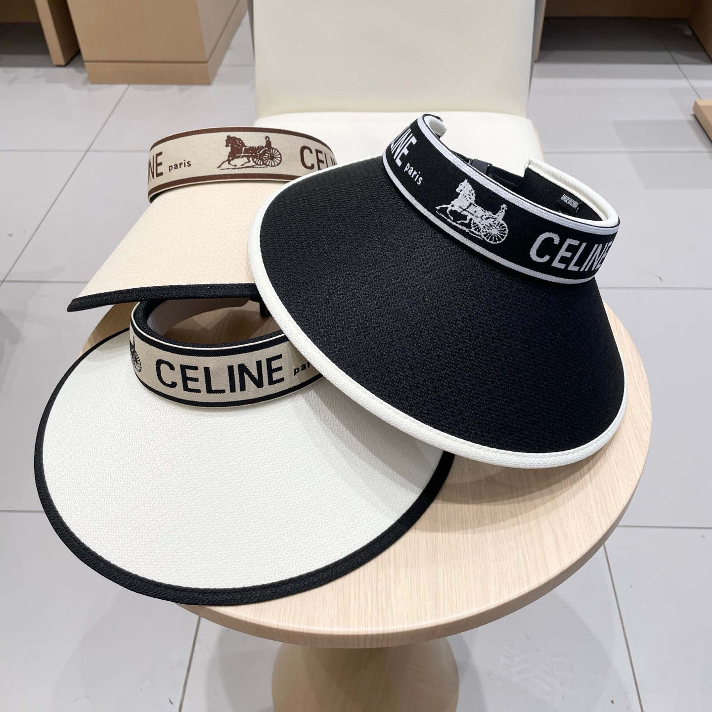  塞琳Celine2025新款防晒帽女夏遮脸防紫外线遮阳帽发箍式空顶帽韩太阳帽