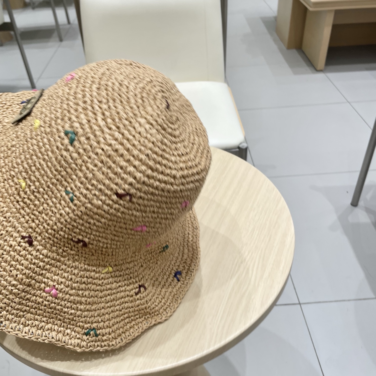  Gucci古奇彩色编织大帽檐草帽女2025年春夏新款大头围显脸小海边遮阳渔夫帽子