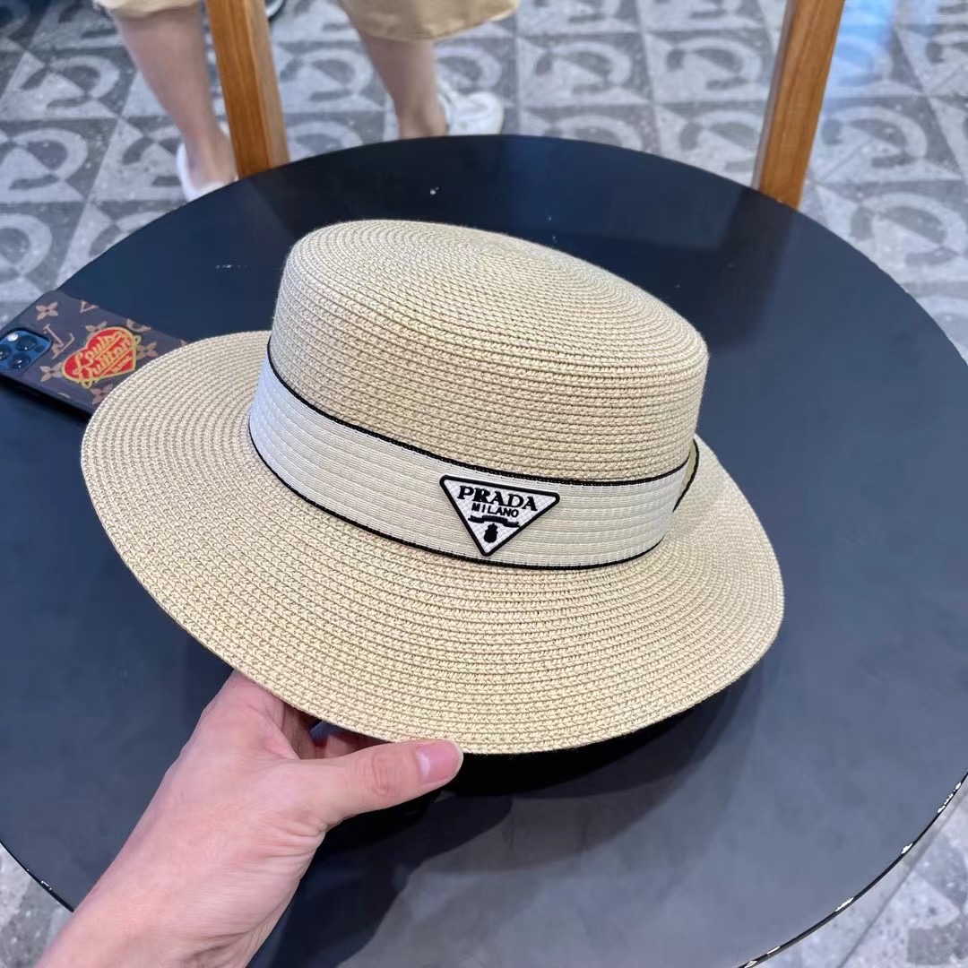 【PRADA普拉达】新款草帽，出街必备超好搭配，赶紧入手！
