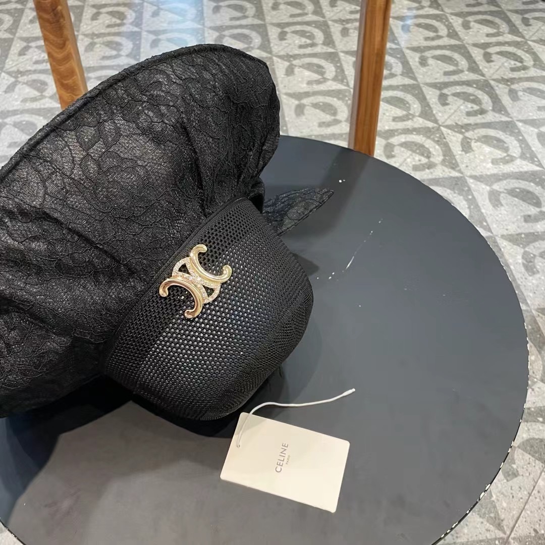 celien塞琳大檐遮阳帽夏季时尚蕾丝蝴蝶结渔夫帽女可折叠防晒太阳帽沙滩甜美