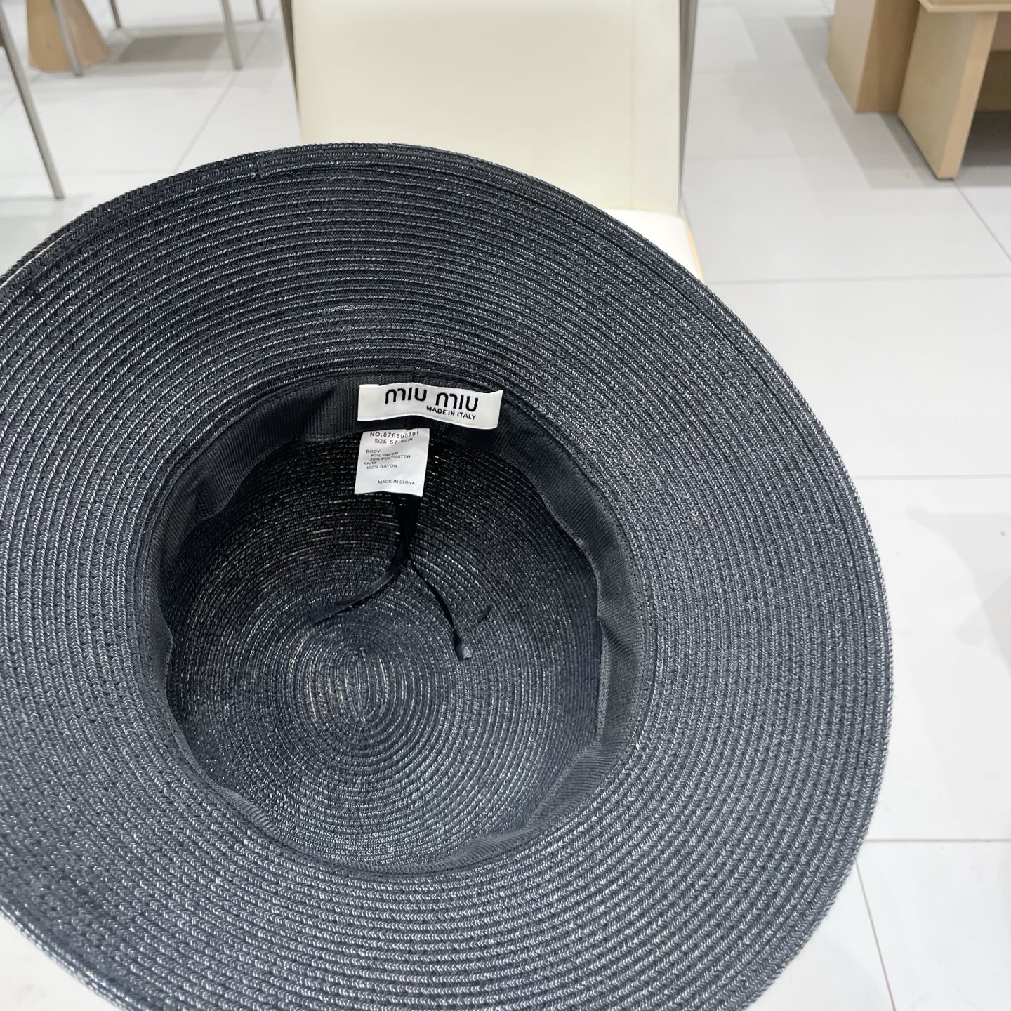 缪缪miumiu简约蝴蝶结大帽檐草帽女夏季海边防晒沙滩帽子可折叠遮阳帽太阳帽