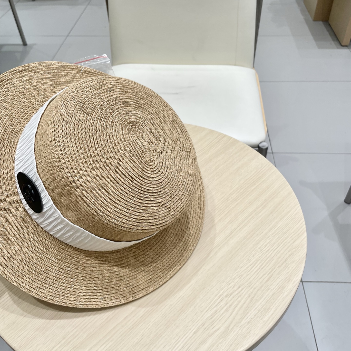  Gucci古奇新款平顶礼帽，细辫草帽子，头围57cm