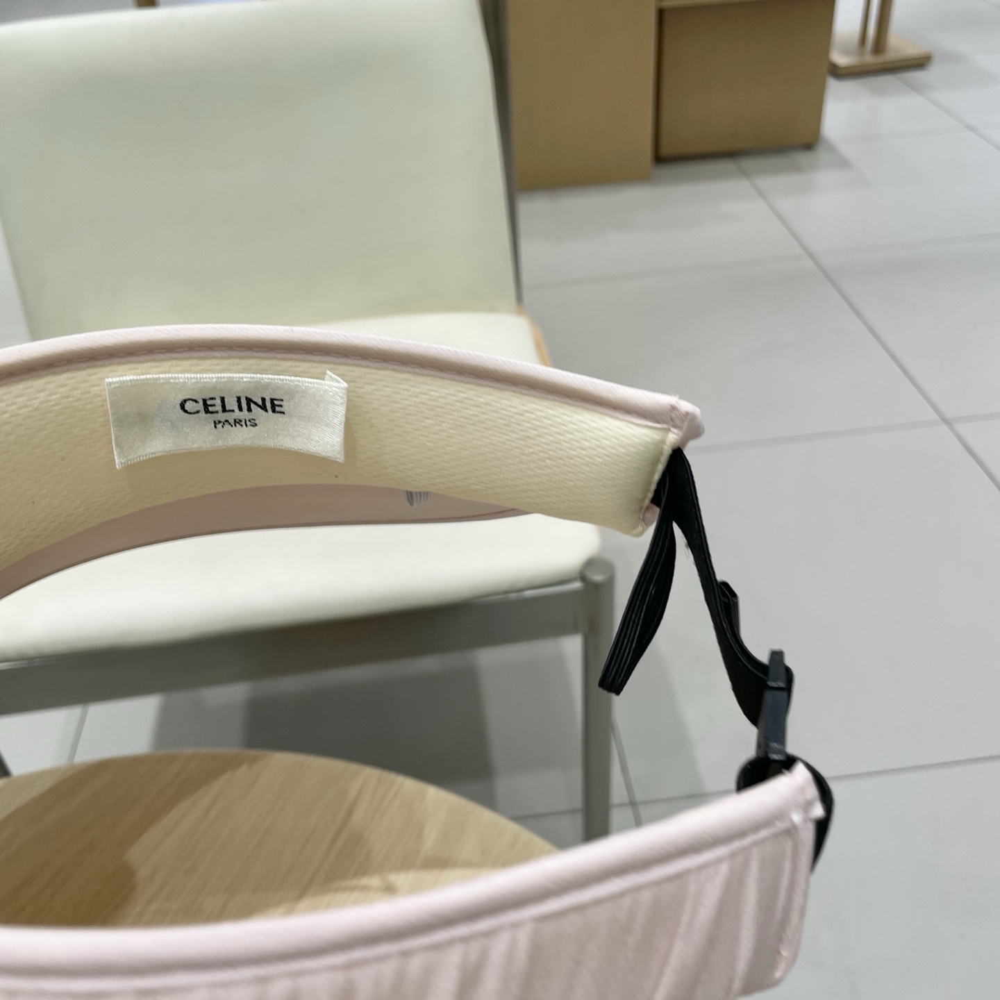 celine塞琳新款夏季防晒遮阳紫外线空顶帽百搭小香风珍珠帽女褶皱大檐太阳帽