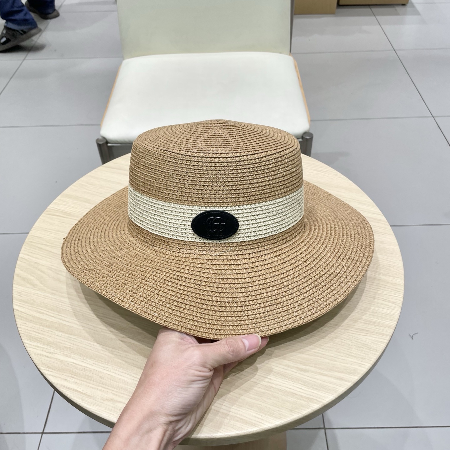  gucci古奇新款平顶草帽，高级定制，名媛风，细节待上，夏季防晒防紫外线，出行必备，百搭好看