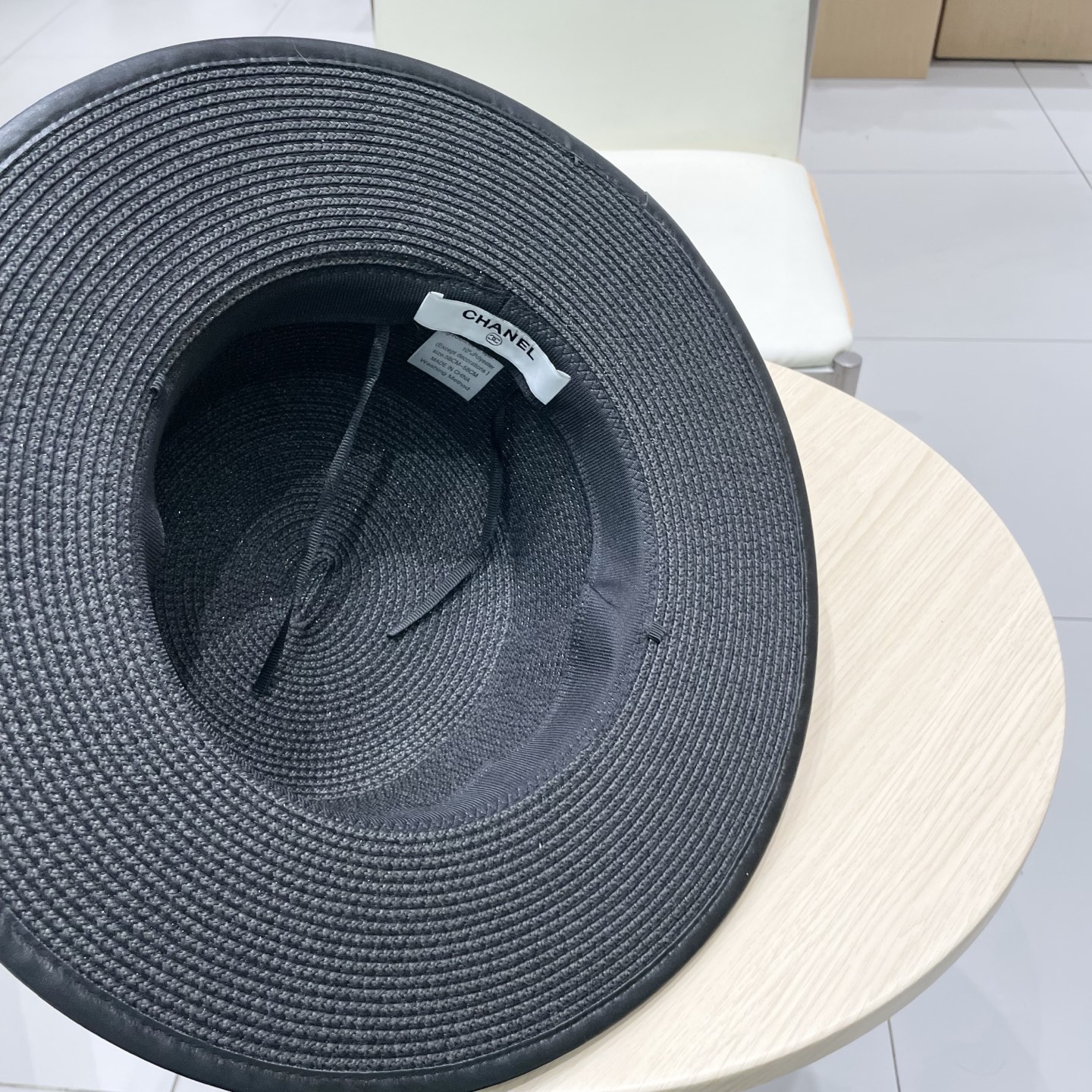  Chanel香奈儿平顶草帽，礼帽，头围57cm
​