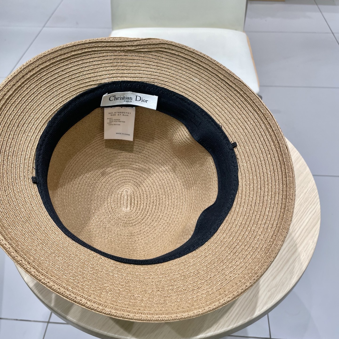  DIOR迪奥法式圆顶草帽女夏季草编平沿礼帽出游度假海边沙滩遮阳防晒太阳帽圆顶