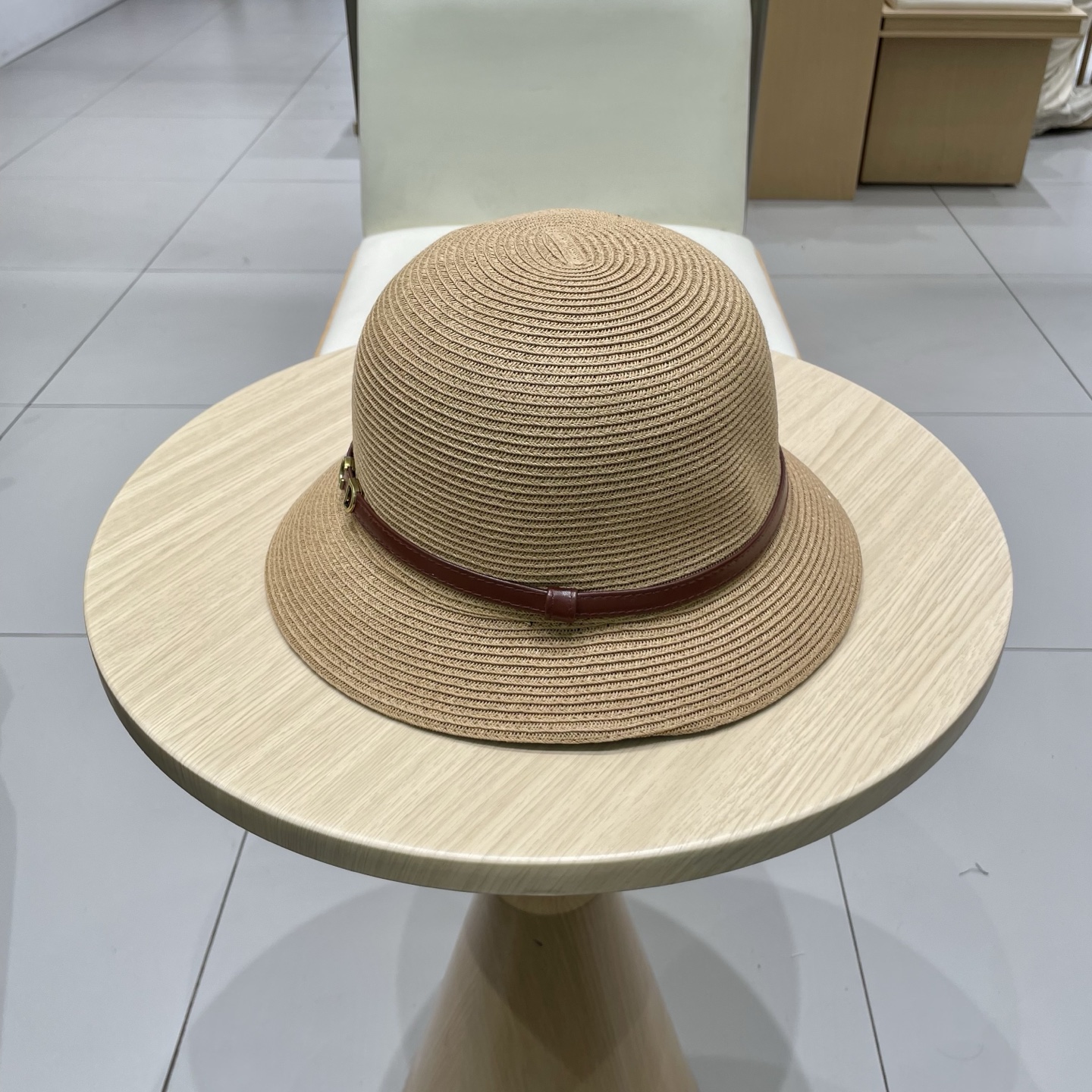  DIOR迪奥法式圆顶草帽女夏季草编平沿礼帽出游度假海边沙滩遮阳防晒太阳帽圆顶