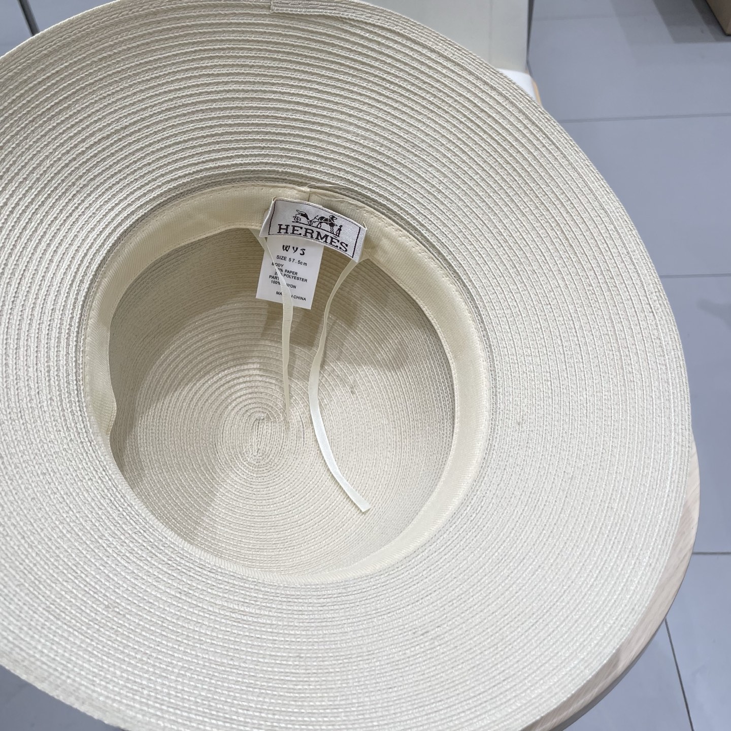  爱马仕新款草帽，圆顶礼帽，头围57cm