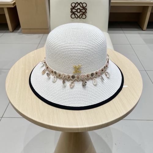 Louis Vuitton Women's Straw Sun Hat with Shell Embellishments - Stylish & Protective 1 Louis Vuitton Women's Straw Sun Hat with Shell Embellishments - Stylish & Protective