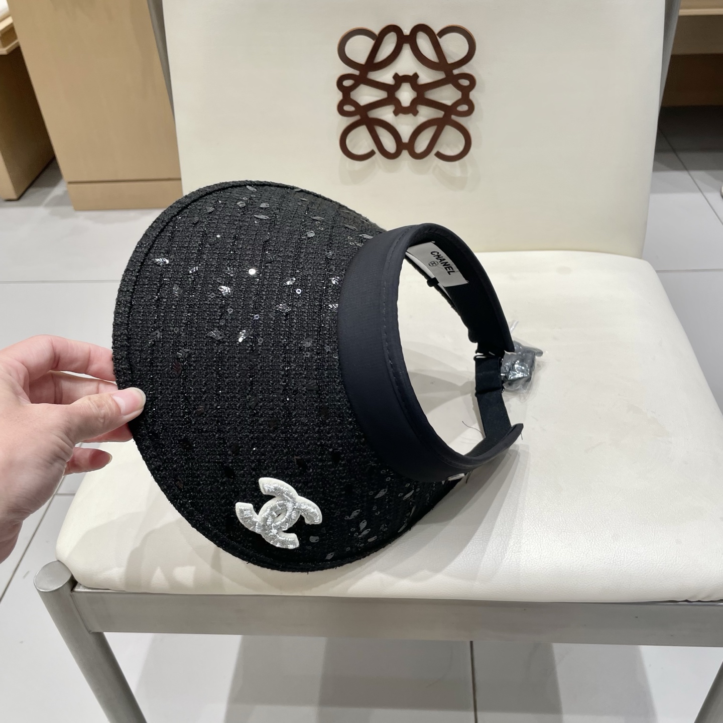  Chanel香奈儿空顶遮阳帽，发箍遮阳帽，头围57cm