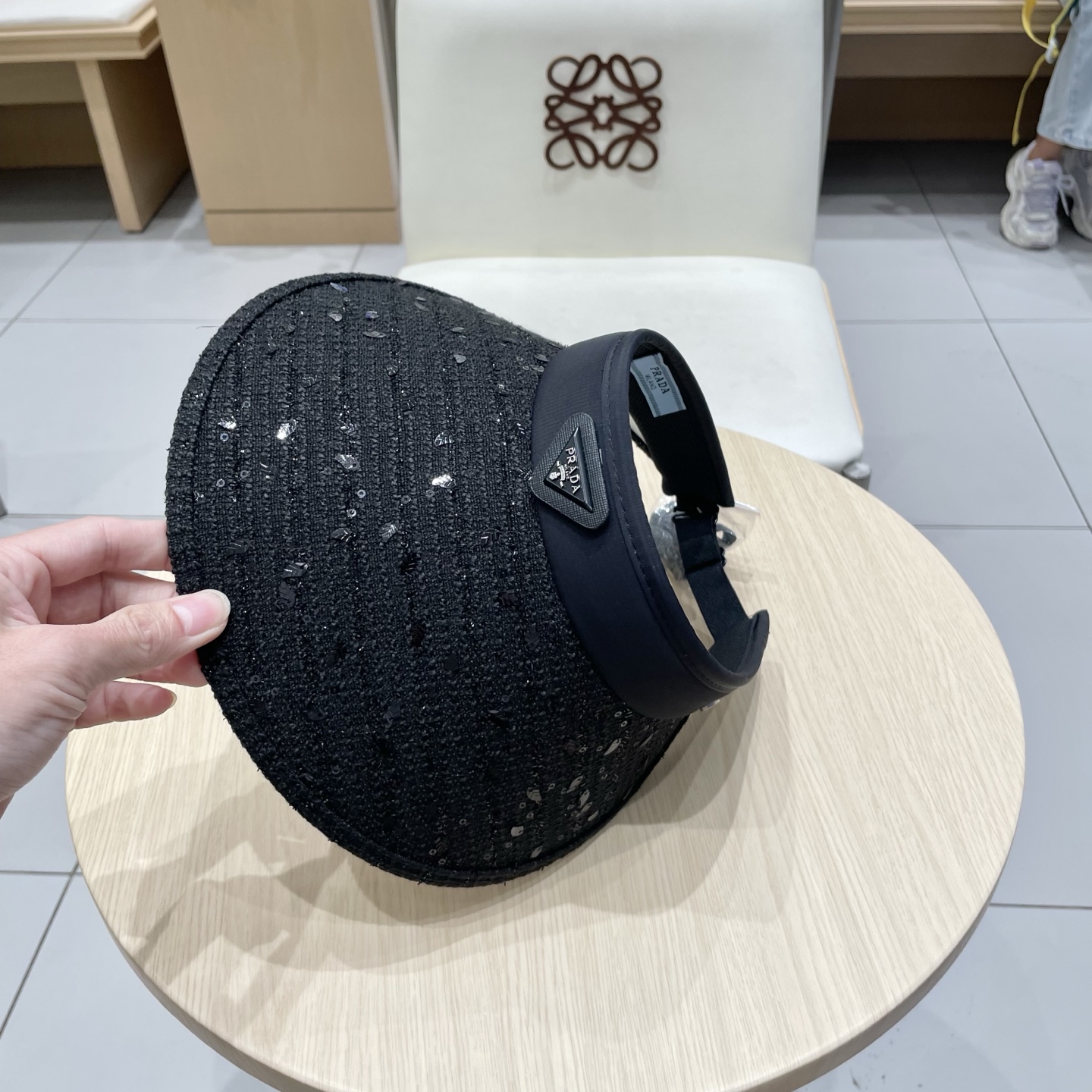  Prada普拉达新款空顶发箍遮阳帽，可调节，头围57cm