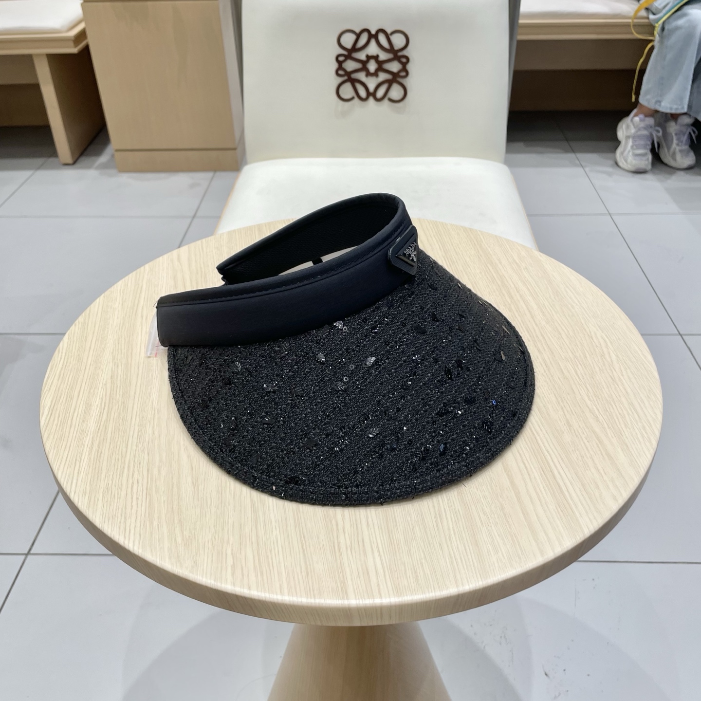  Prada普拉达新款空顶发箍遮阳帽，可调节，头围57cm