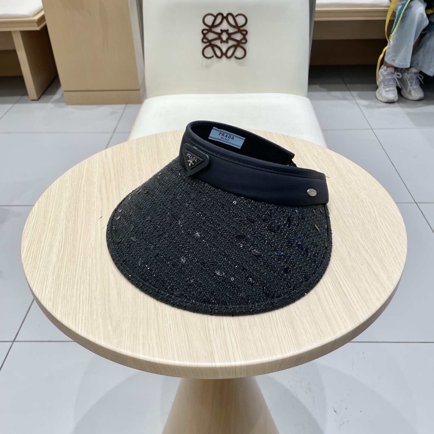  Prada普拉达新款空顶发箍遮阳帽，可调节，头围57cm