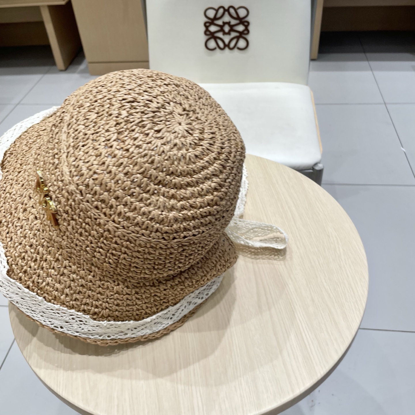  DIOR迪奥法式蕾丝花边遮阳草帽女夏季大帽檐飘带渔夫帽海边可折叠太阳帽子