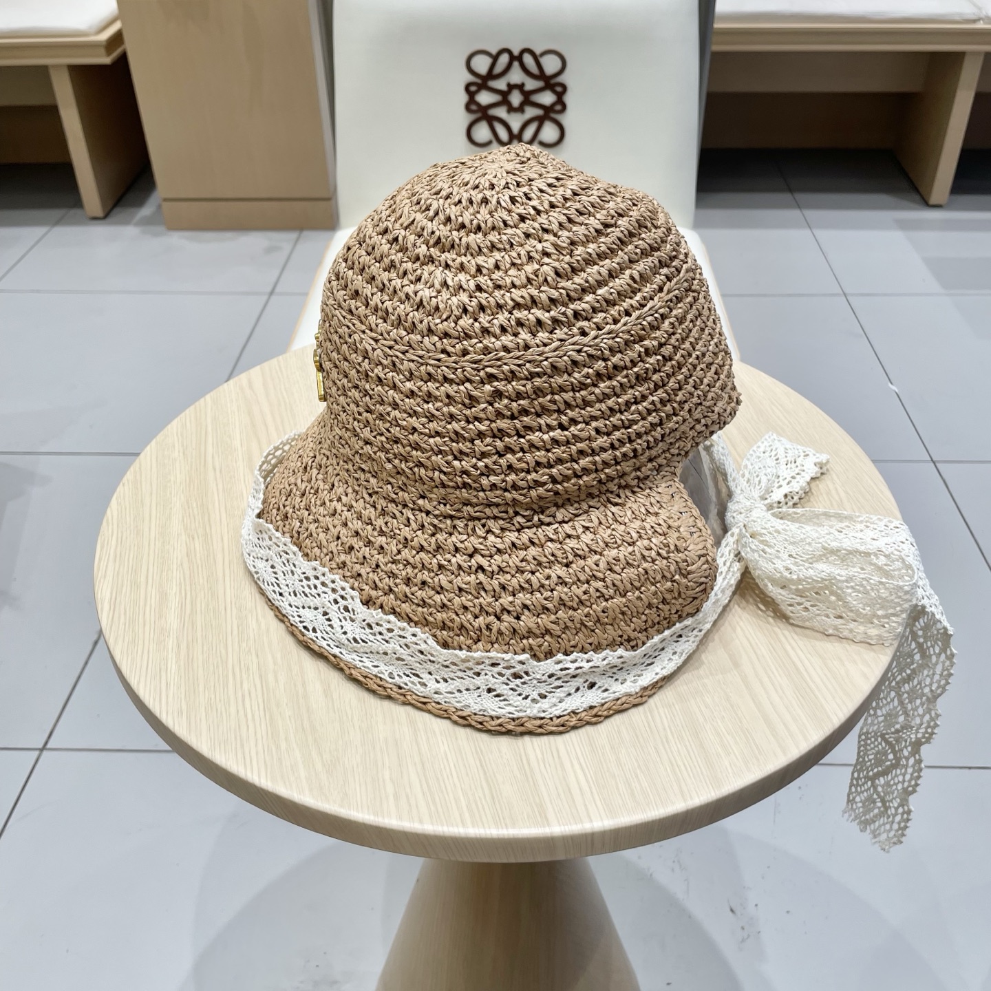  DIOR迪奥法式蕾丝花边遮阳草帽女夏季大帽檐飘带渔夫帽海边可折叠太阳帽子