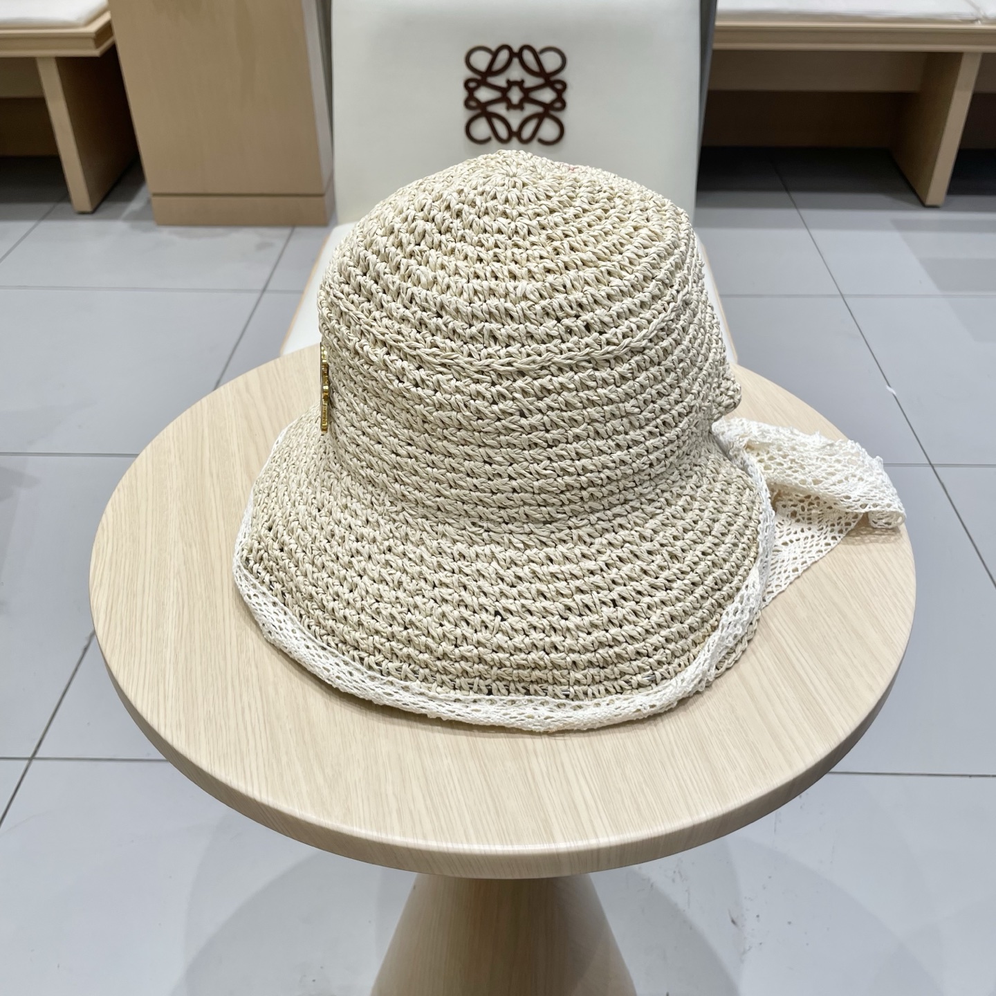  DIOR迪奥法式蕾丝花边遮阳草帽女夏季大帽檐飘带渔夫帽海边可折叠太阳帽子