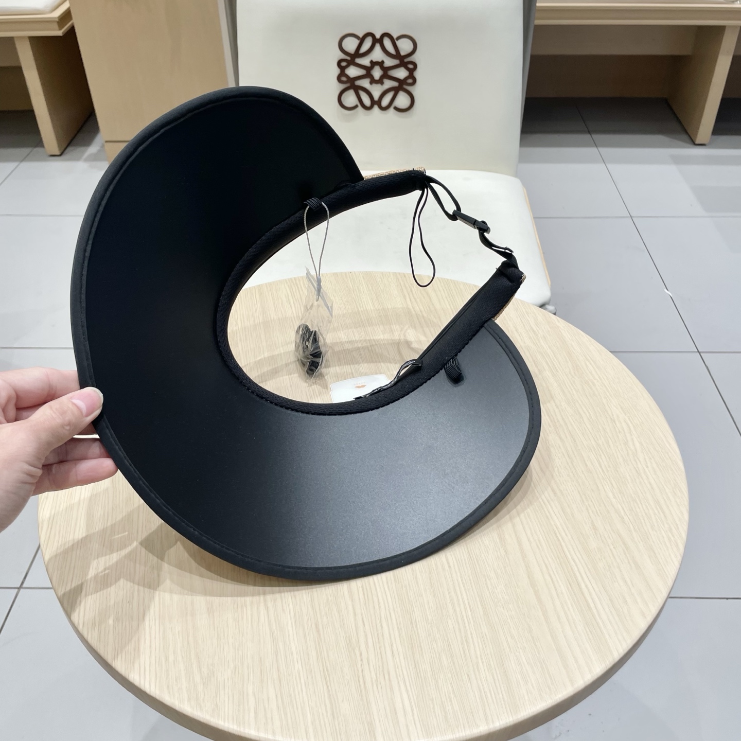  克罗心 满分防晒~新款黑胶防紫外线草编空顶遮阳帽女夏季大檐户外太阳帽