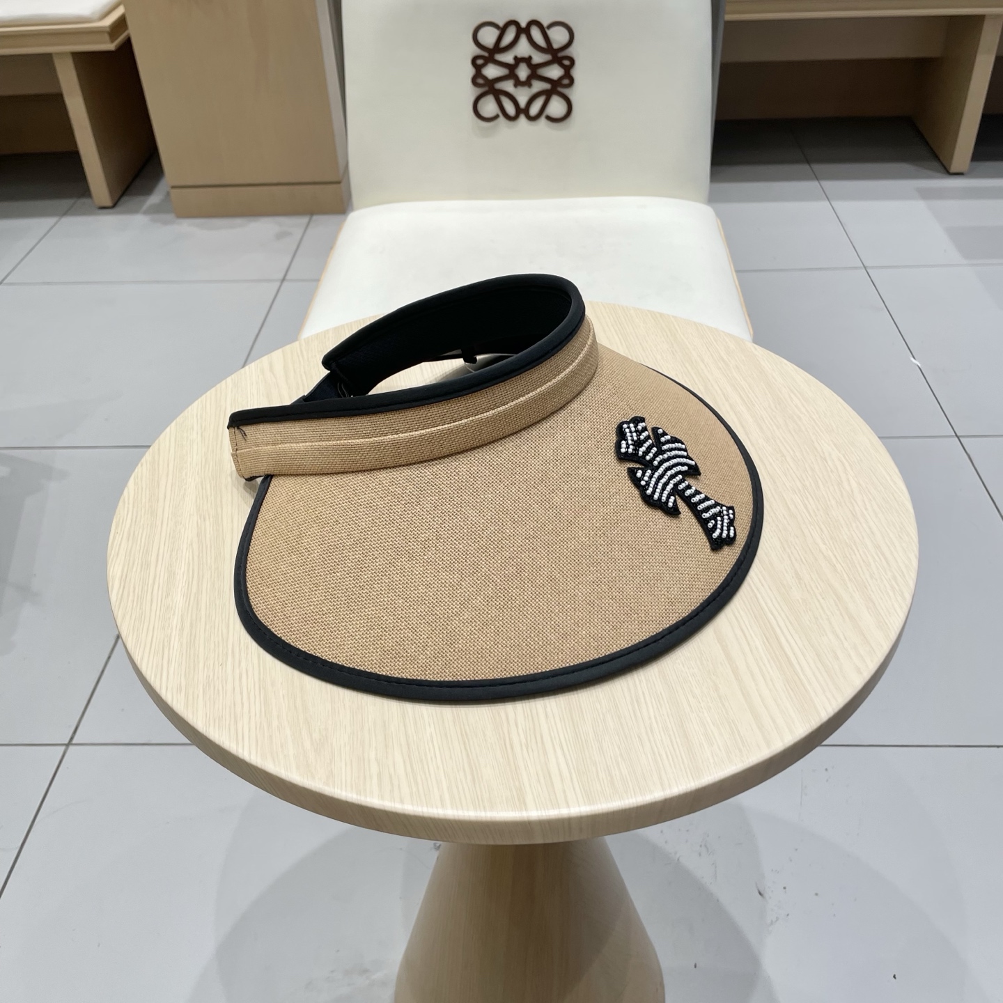  克罗心 满分防晒~新款黑胶防紫外线草编空顶遮阳帽女夏季大檐户外太阳帽