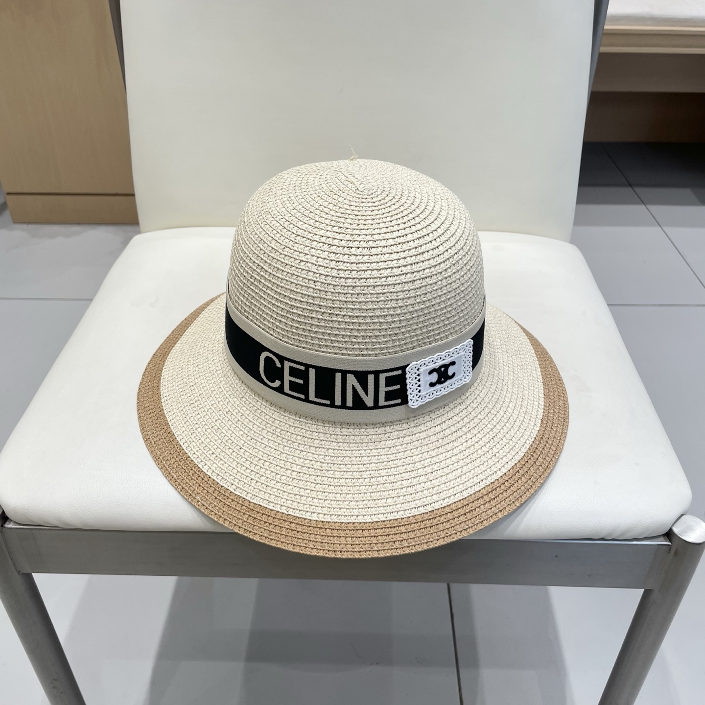   塞琳Celine新款草帽，草拼色名媛高级定制，