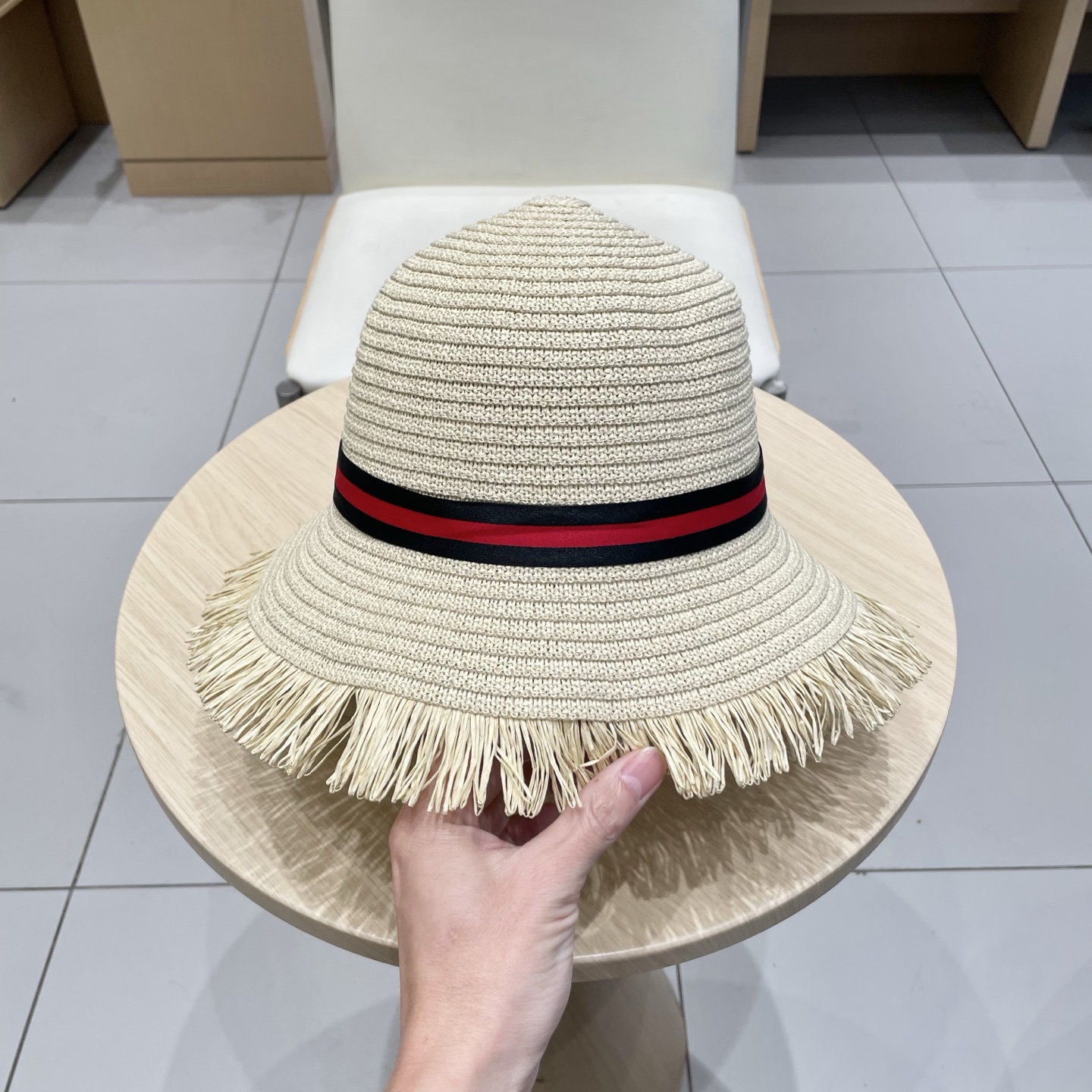  Chanel香奈儿草帽，盆帽，名媛风PP草帽，头围57cm