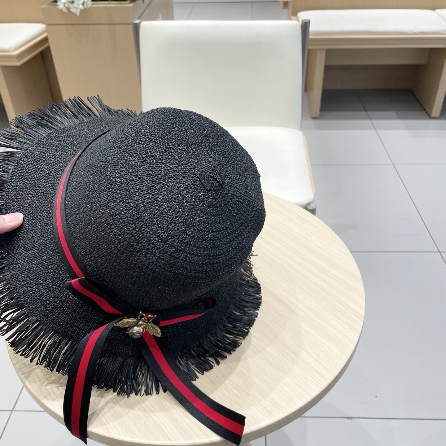  Chanel香奈儿草帽，盆帽，名媛风PP草帽，头围57cm