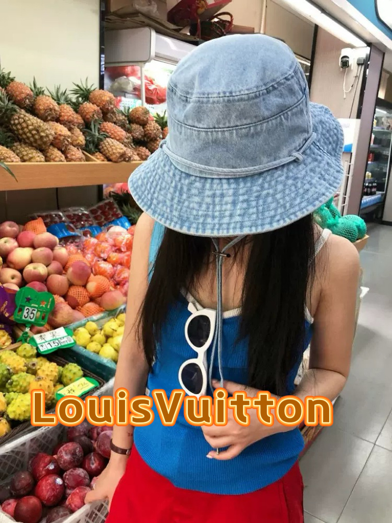  【LV路易威登】2025新款牛仔男女款简约渔夫帽，🔆百搭日常款～出街必备