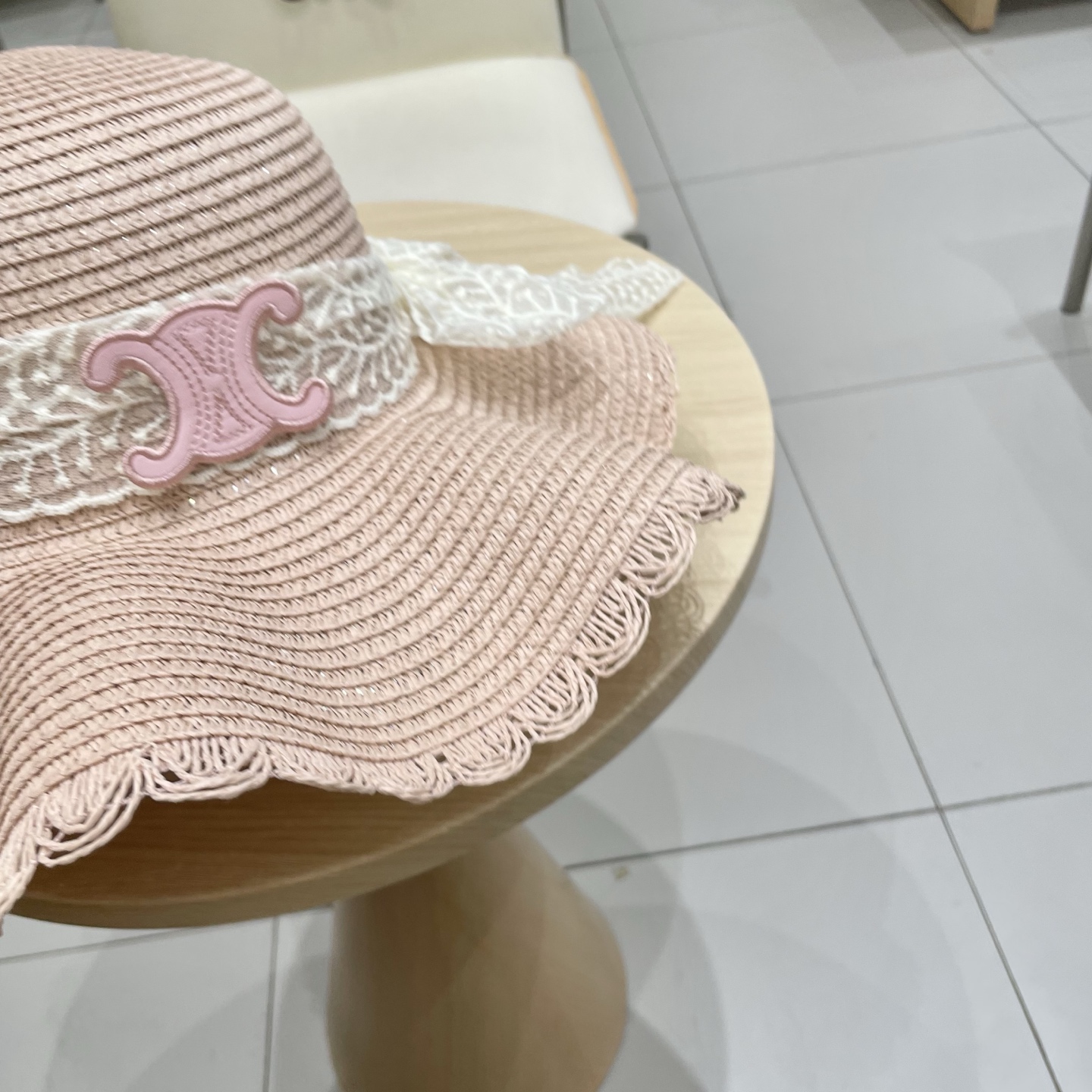  celine塞琳蕾丝蝴蝶结草帽女夏季甜美出游海边度假太阳帽大檐防晒遮阳帽