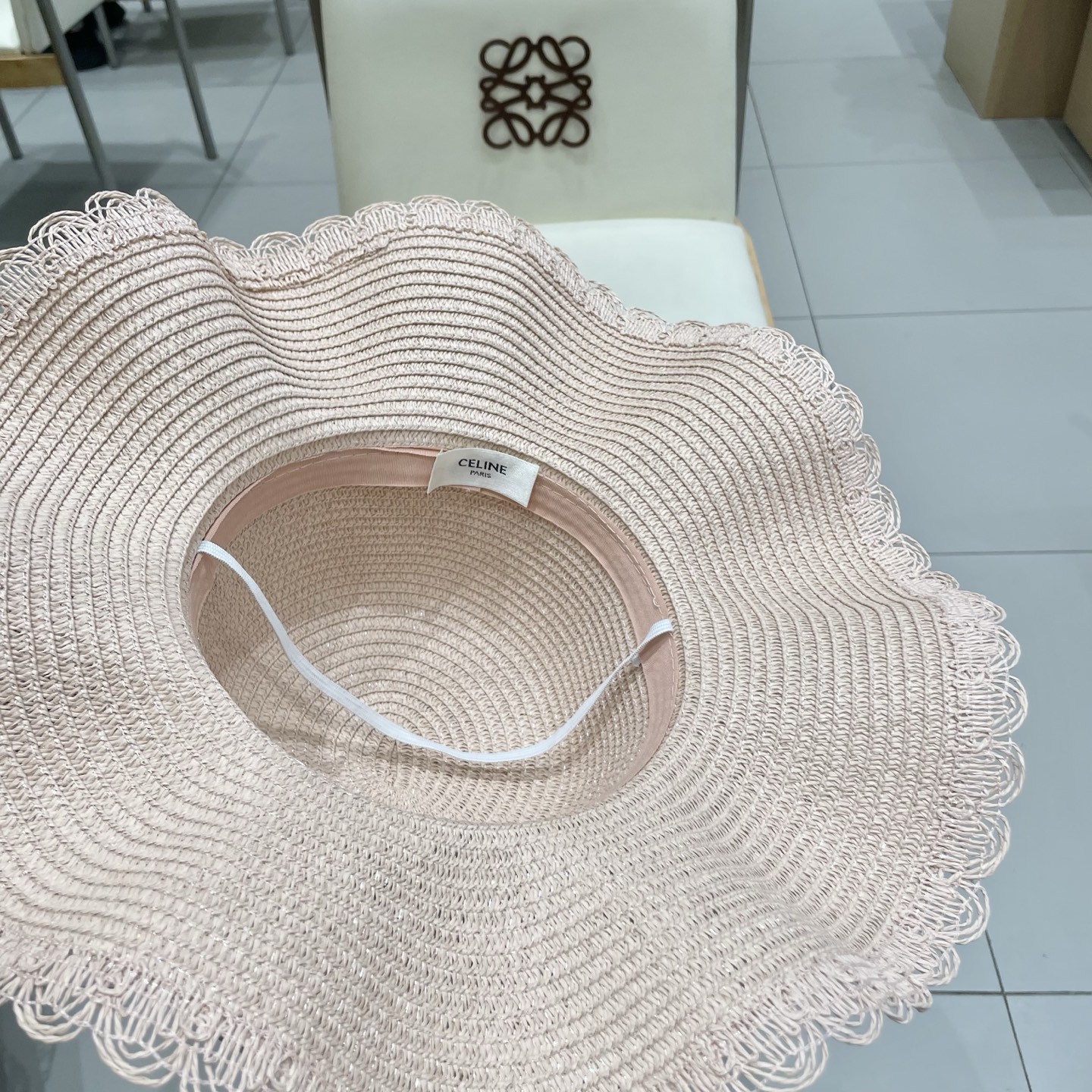  celine塞琳蕾丝蝴蝶结草帽女夏季甜美出游海边度假太阳帽大檐防晒遮阳帽