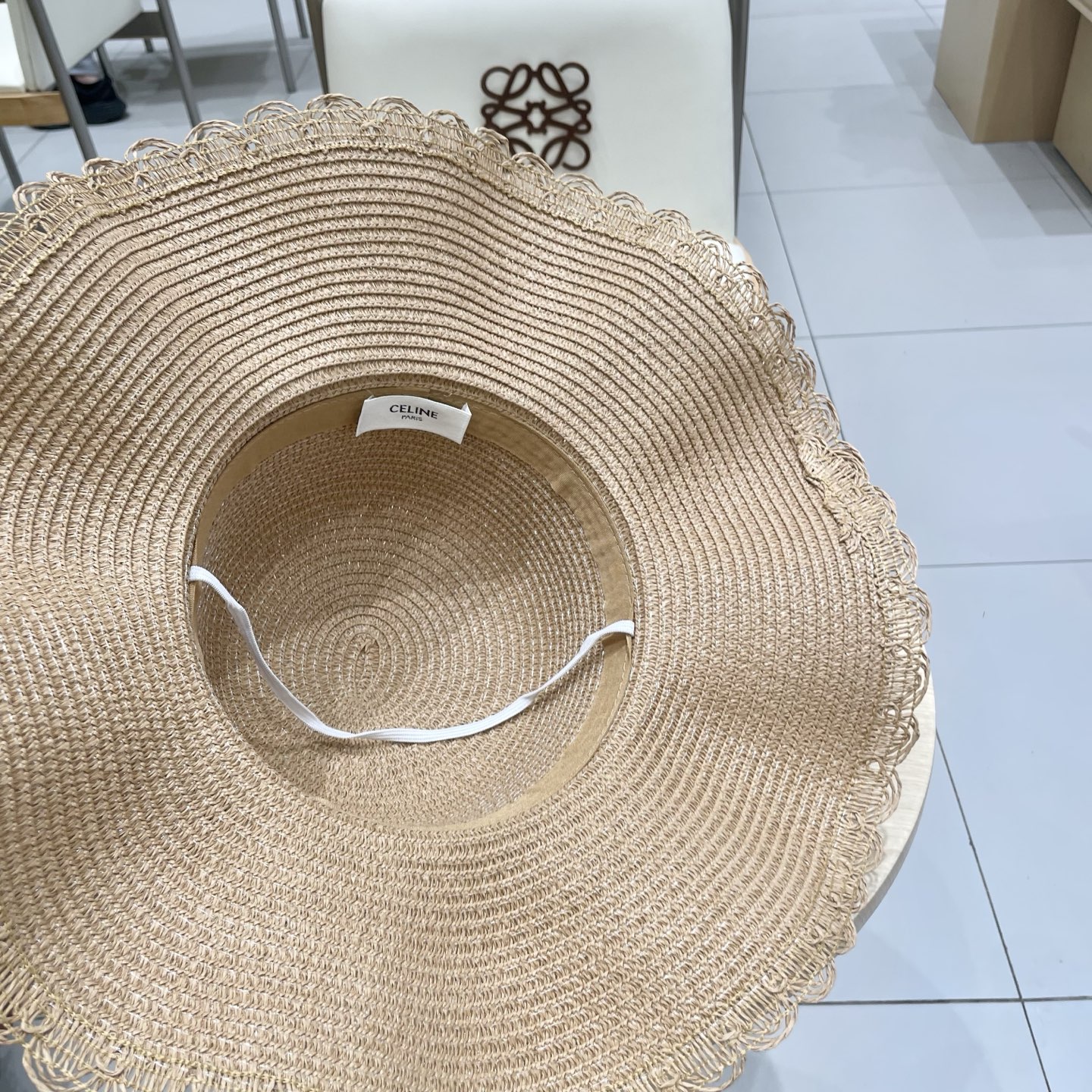  celine塞琳蕾丝蝴蝶结草帽女夏季甜美出游海边度假太阳帽大檐防晒遮阳帽