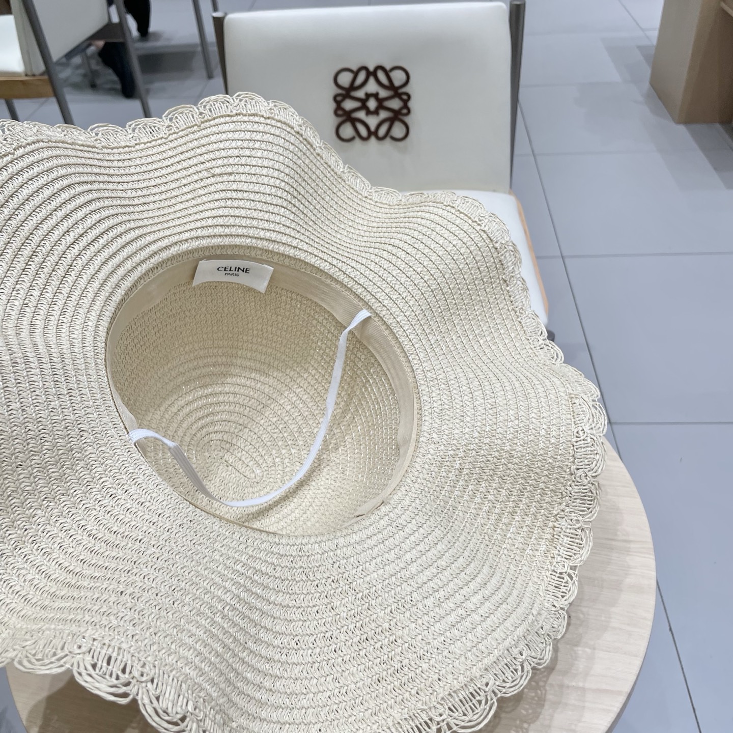  celine塞琳蕾丝蝴蝶结草帽女夏季甜美出游海边度假太阳帽大檐防晒遮阳帽