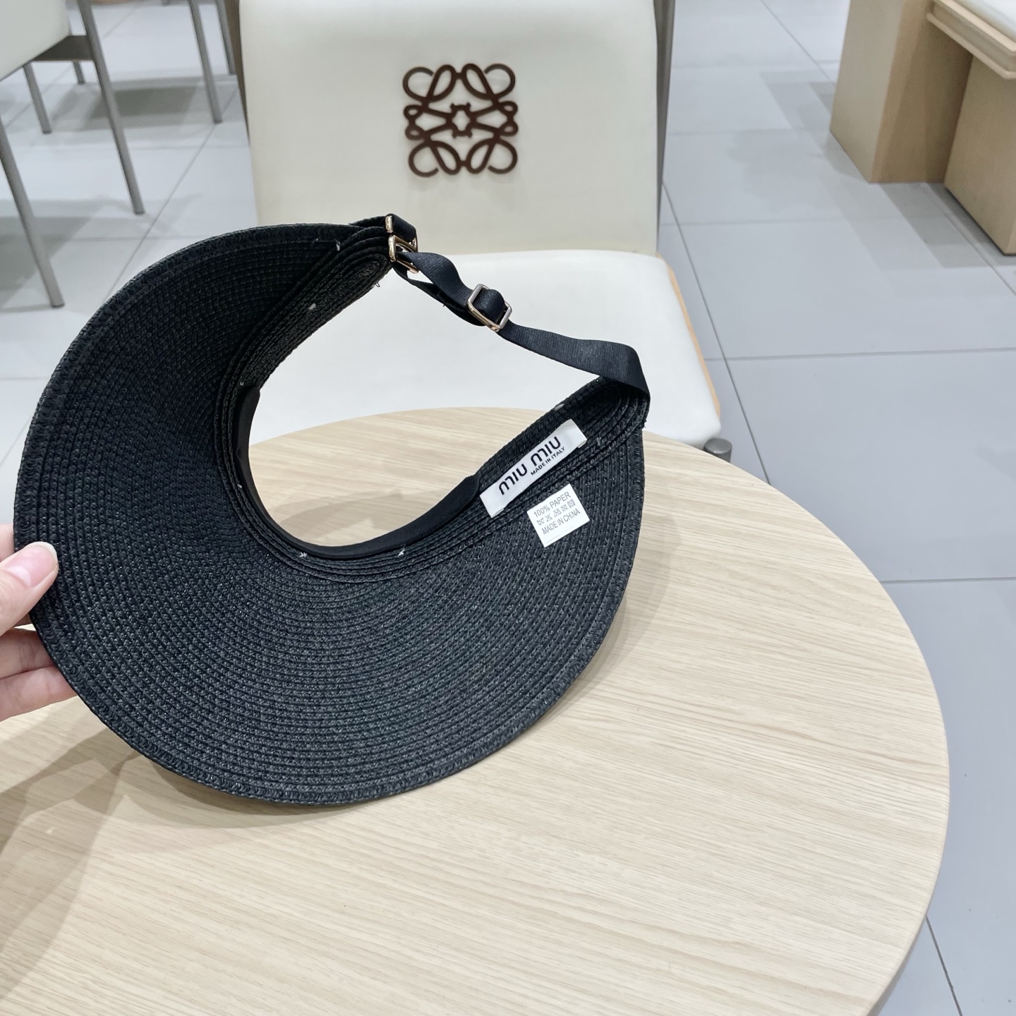 缪缪miumiu女夏天珍珠帽子空顶草帽女新款防晒春夏季度假沙滩新款无顶遮阳帽