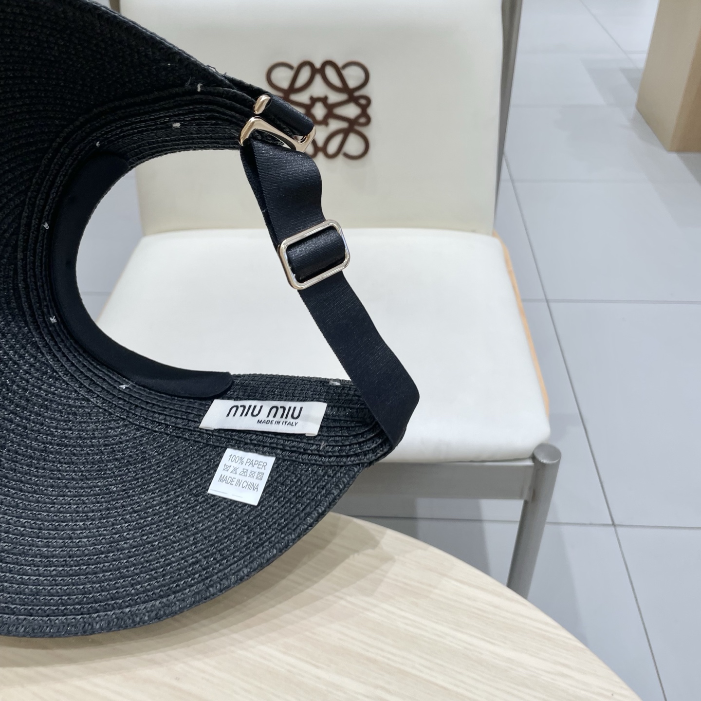 缪缪miumiu女夏天珍珠帽子空顶草帽女新款防晒春夏季度假沙滩新款无顶遮阳帽