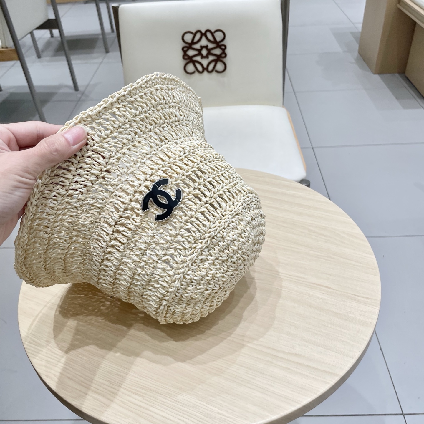  Chanel香奈儿渔夫帽，针织手抓帽，头围57cm