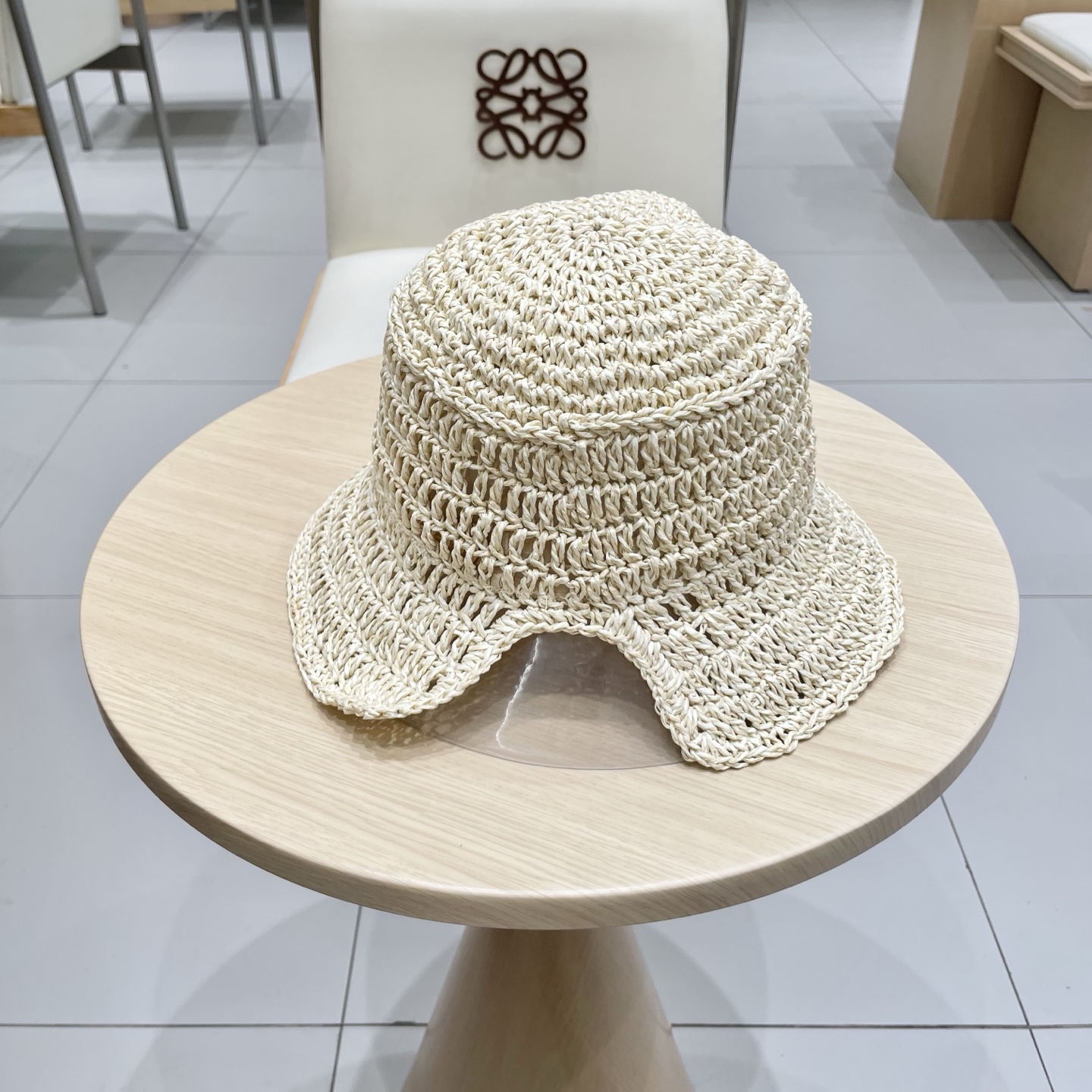  Chanel香奈儿渔夫帽，针织手抓帽，头围57cm