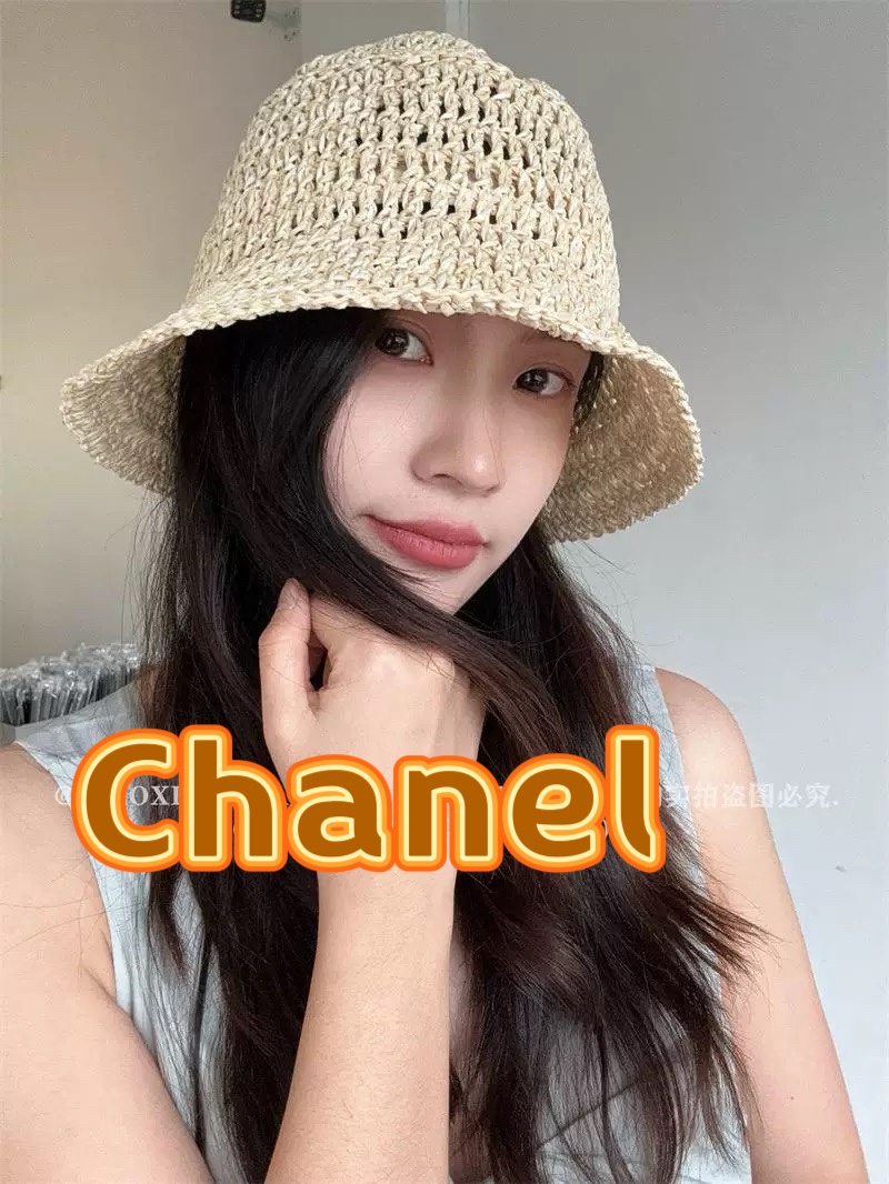  Chanel香奈儿渔夫帽，针织手抓帽，头围57cm