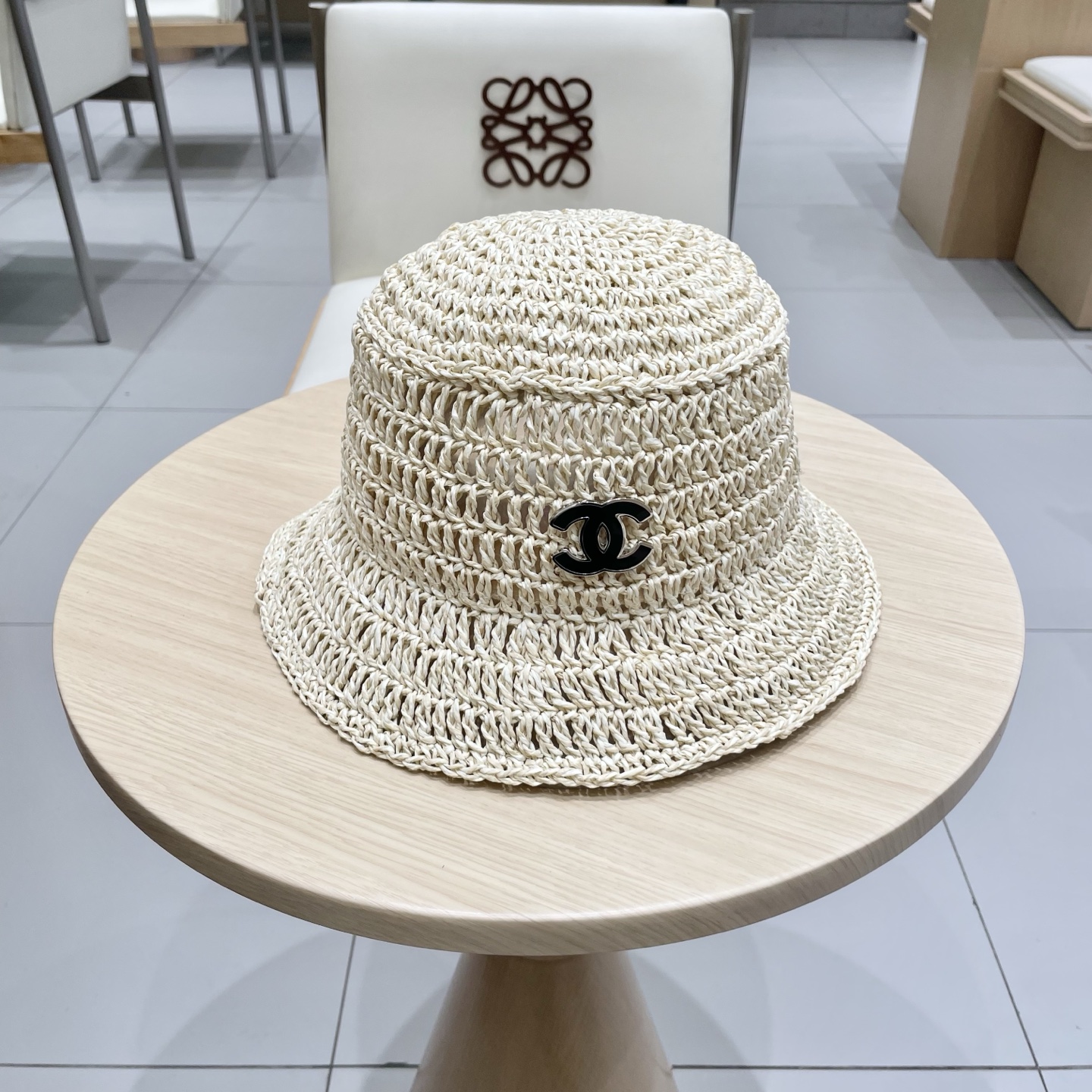  Chanel香奈儿渔夫帽，针织手抓帽，头围57cm