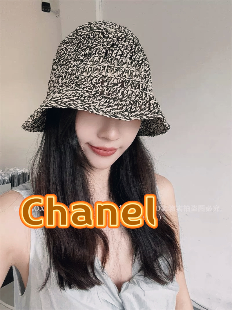  Chanel香奈儿渔夫帽，针织手抓帽，头围57cm