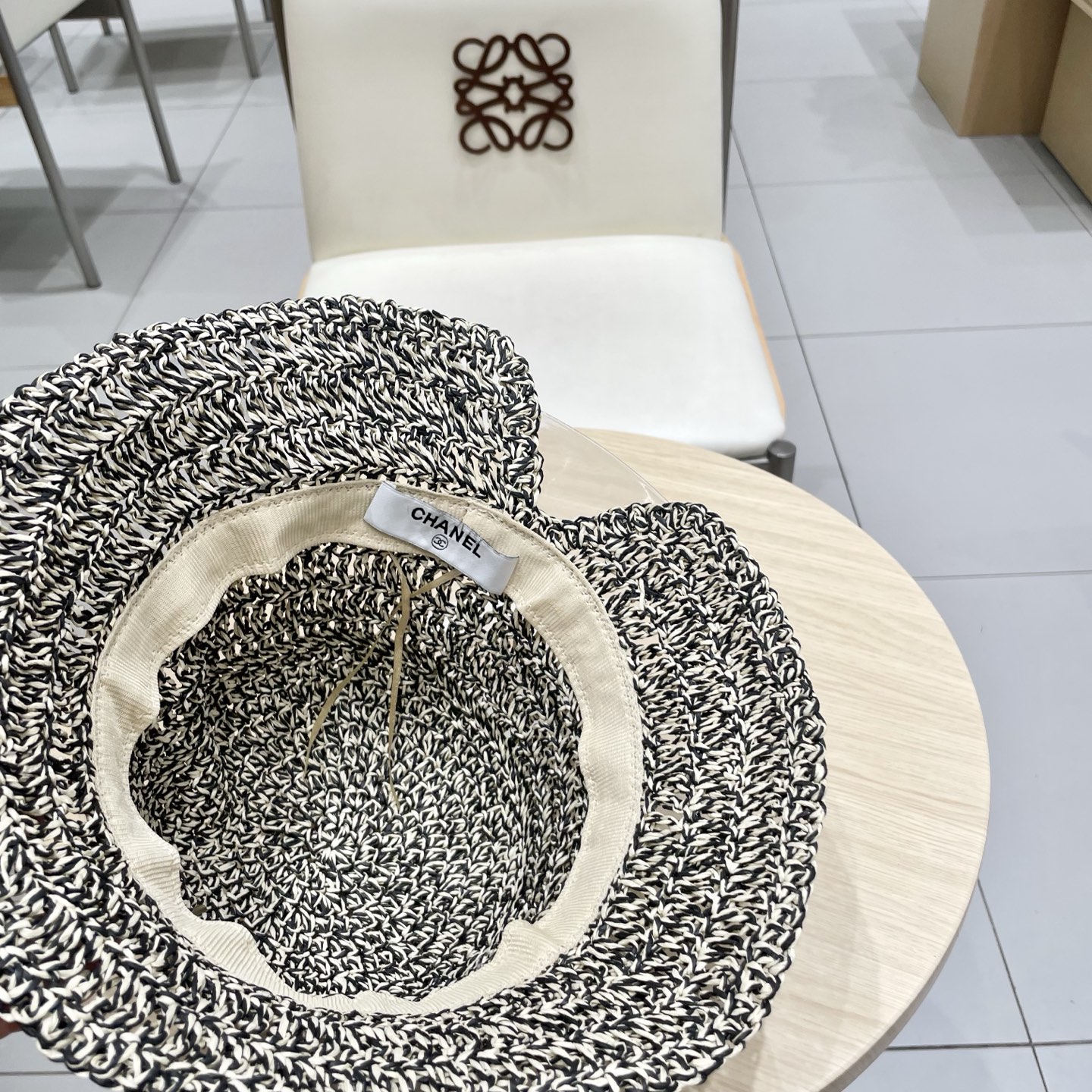  Chanel香奈儿渔夫帽，针织手抓帽，头围57cm