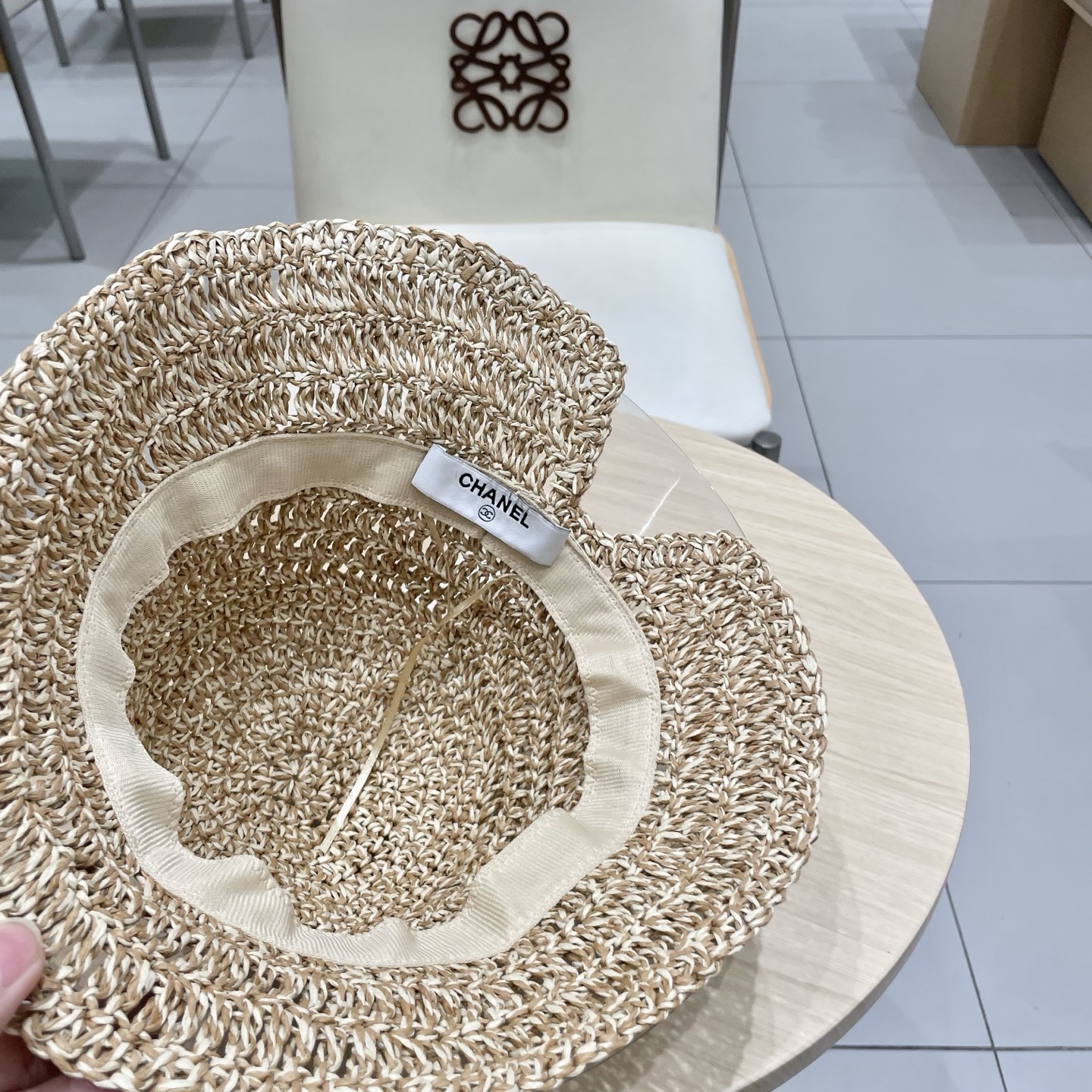  Chanel香奈儿渔夫帽，针织手抓帽，头围57cm