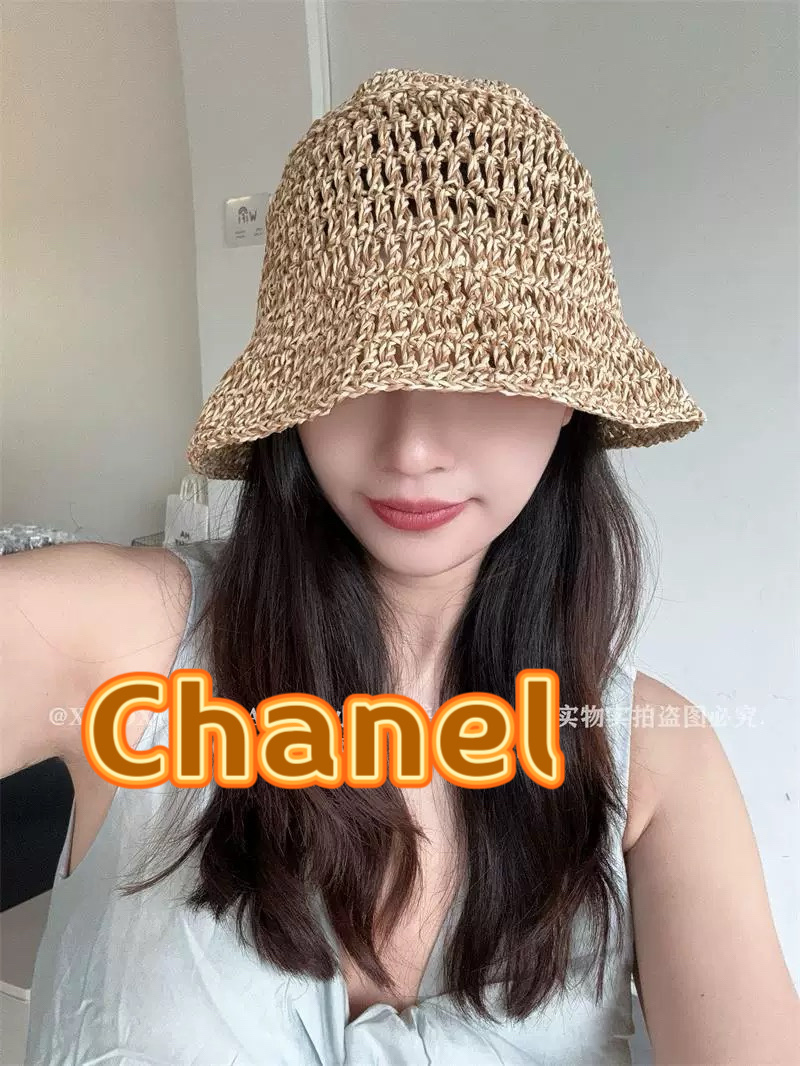  Chanel香奈儿渔夫帽，针织手抓帽，头围57cm