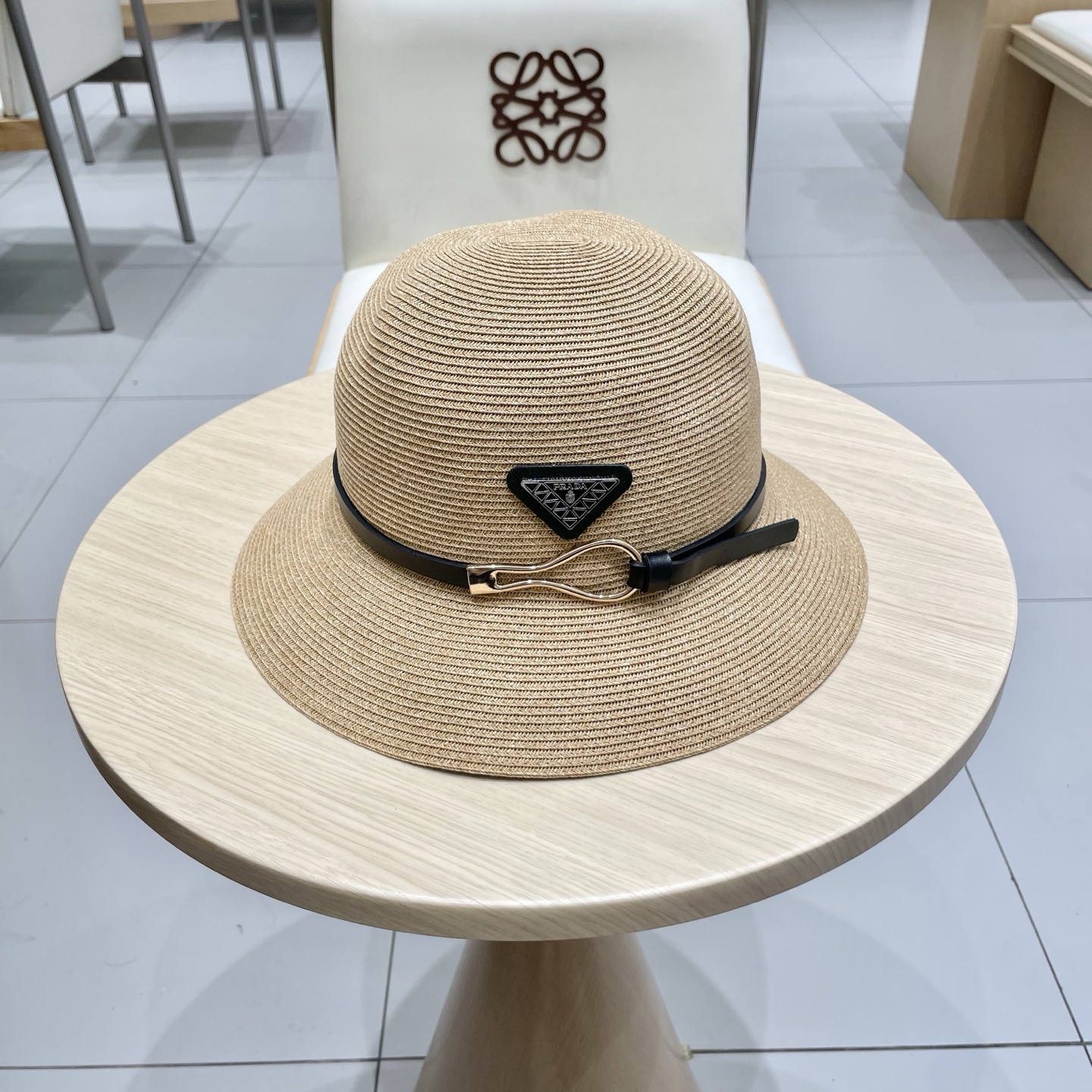  PRADA草帽，细草制作，可折叠，头围57cm