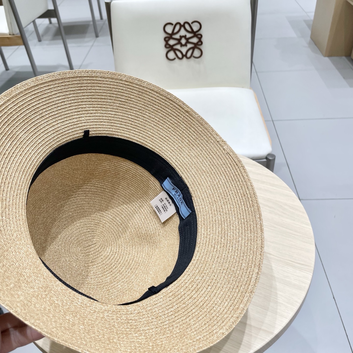  PRADA草帽，细草制作，可折叠，头围57cm