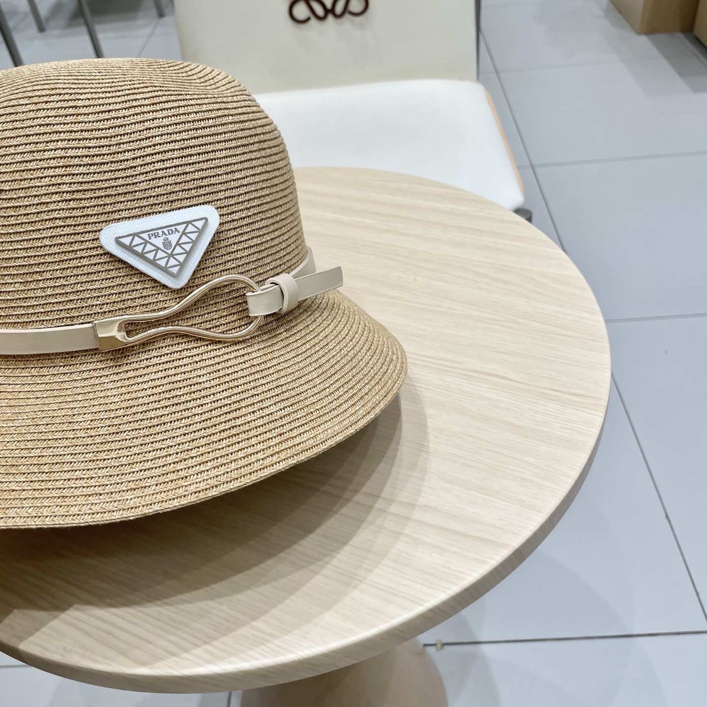  PRADA草帽，细草制作，可折叠，头围57cm