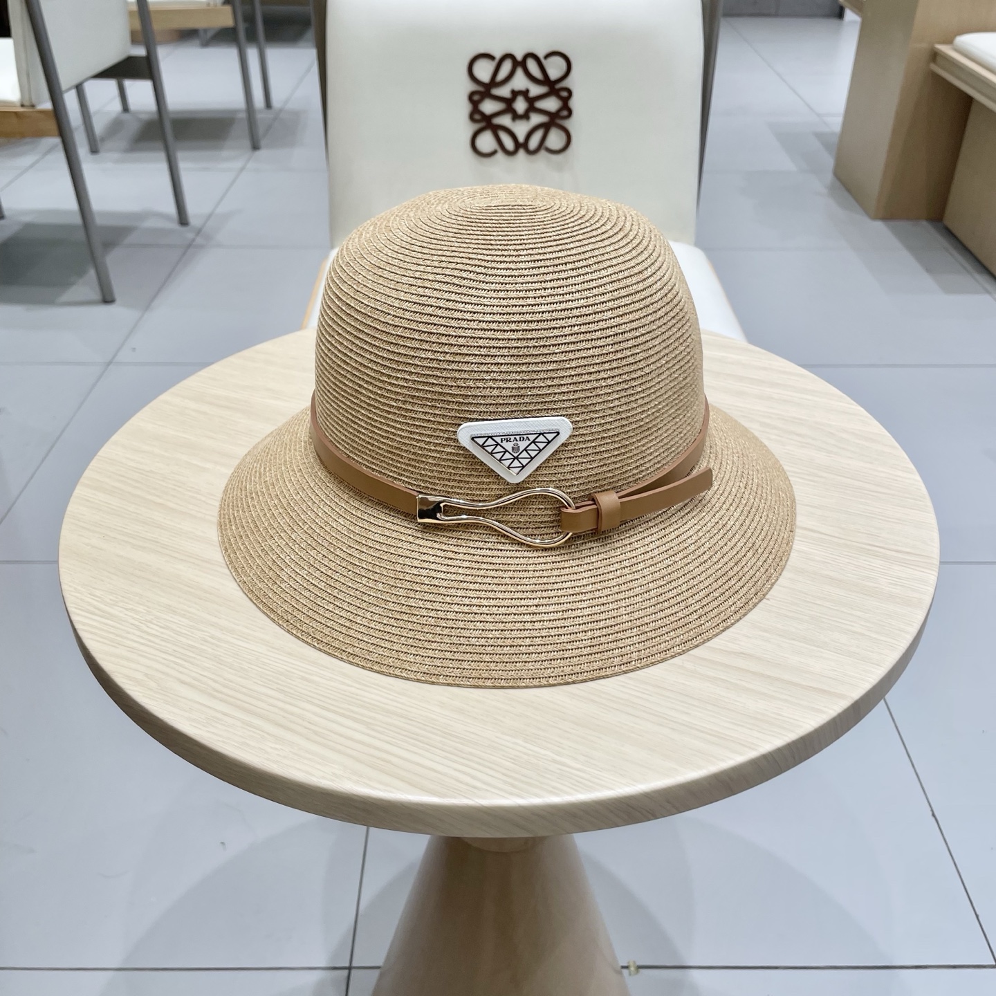  PRADA草帽，细草制作，可折叠，头围57cm