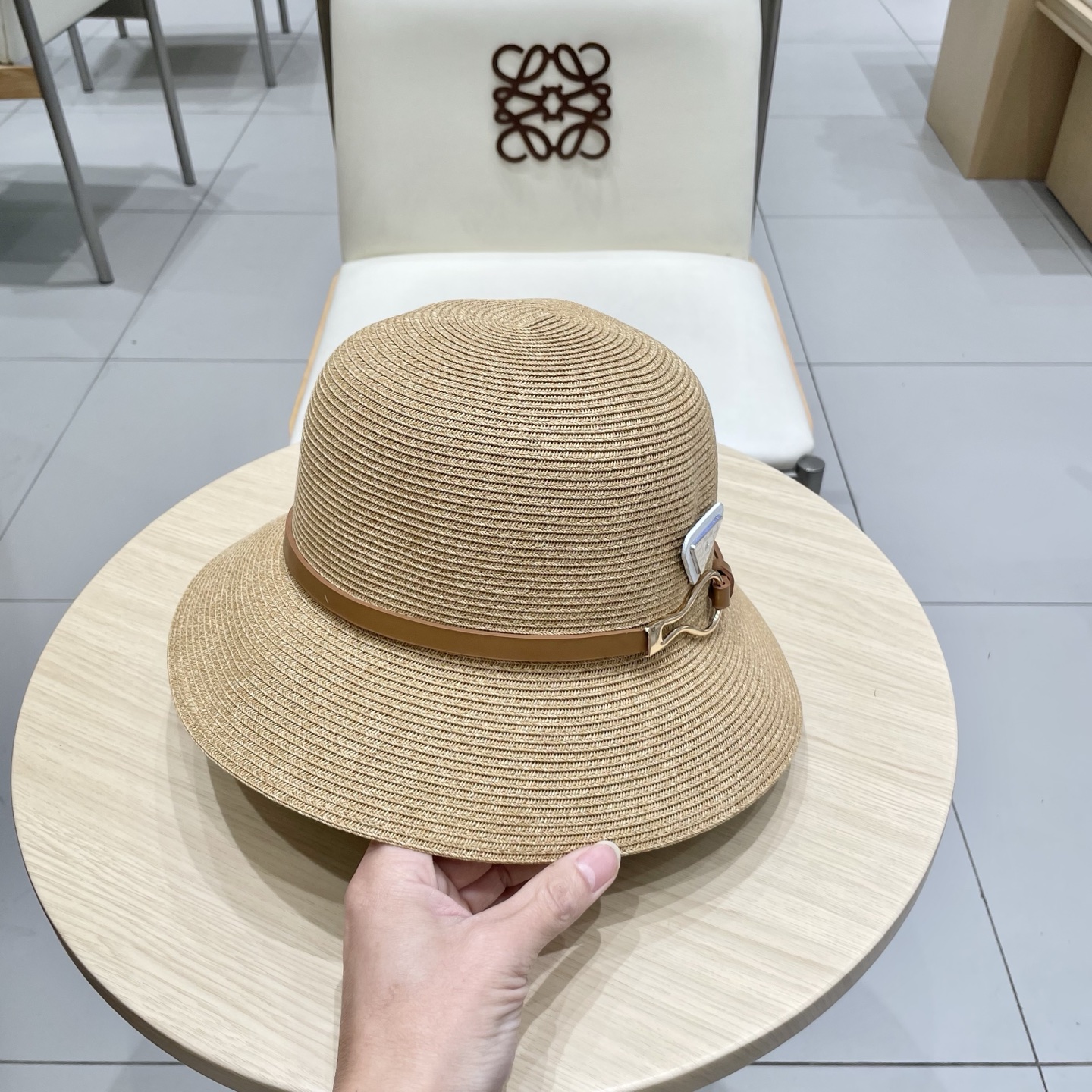  PRADA草帽，细草制作，可折叠，头围57cm