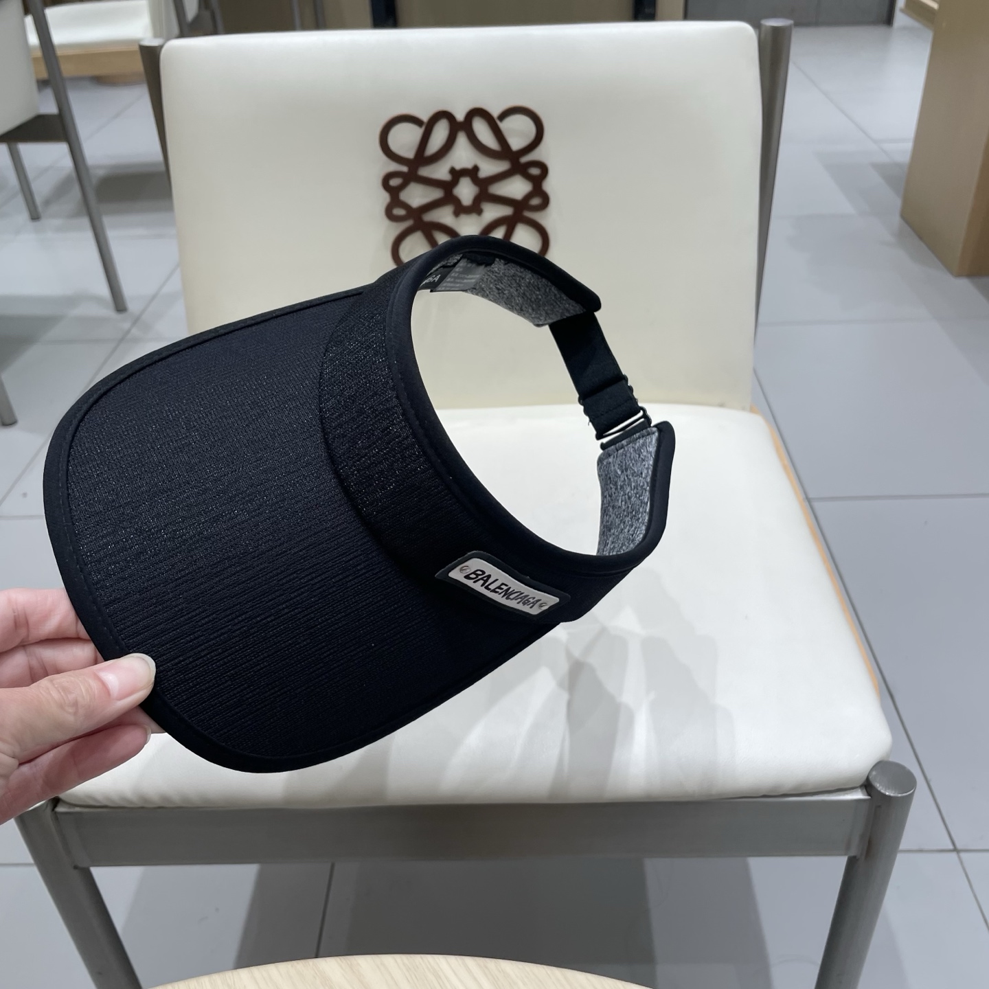 BALENCIAGA巴黎世家户外空顶防晒帽子女款2025新款夏季防紫外线户外跑步遮阳帽