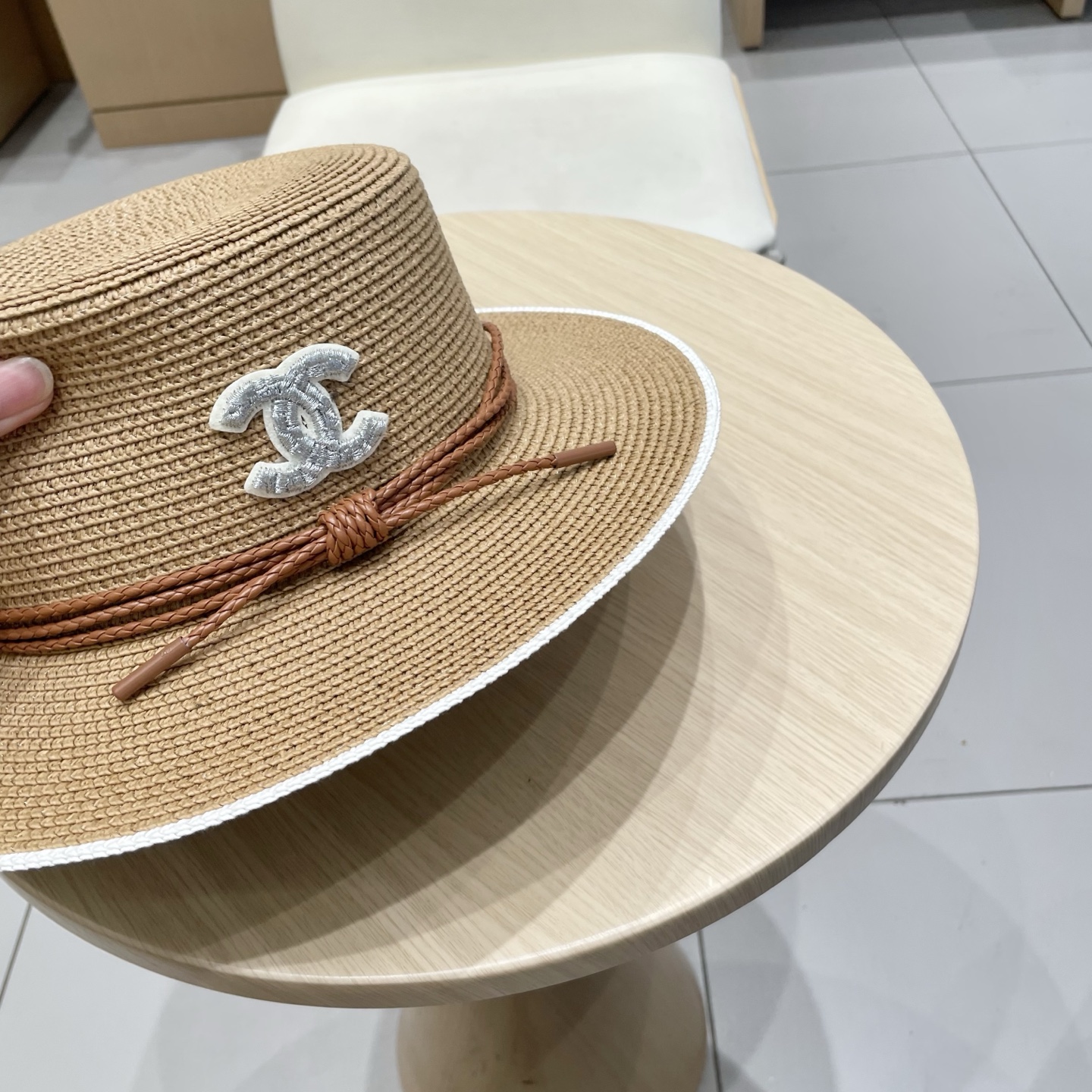  Chanel香奈儿新款草帽，平顶名媛风遮阳帽，头围57cm