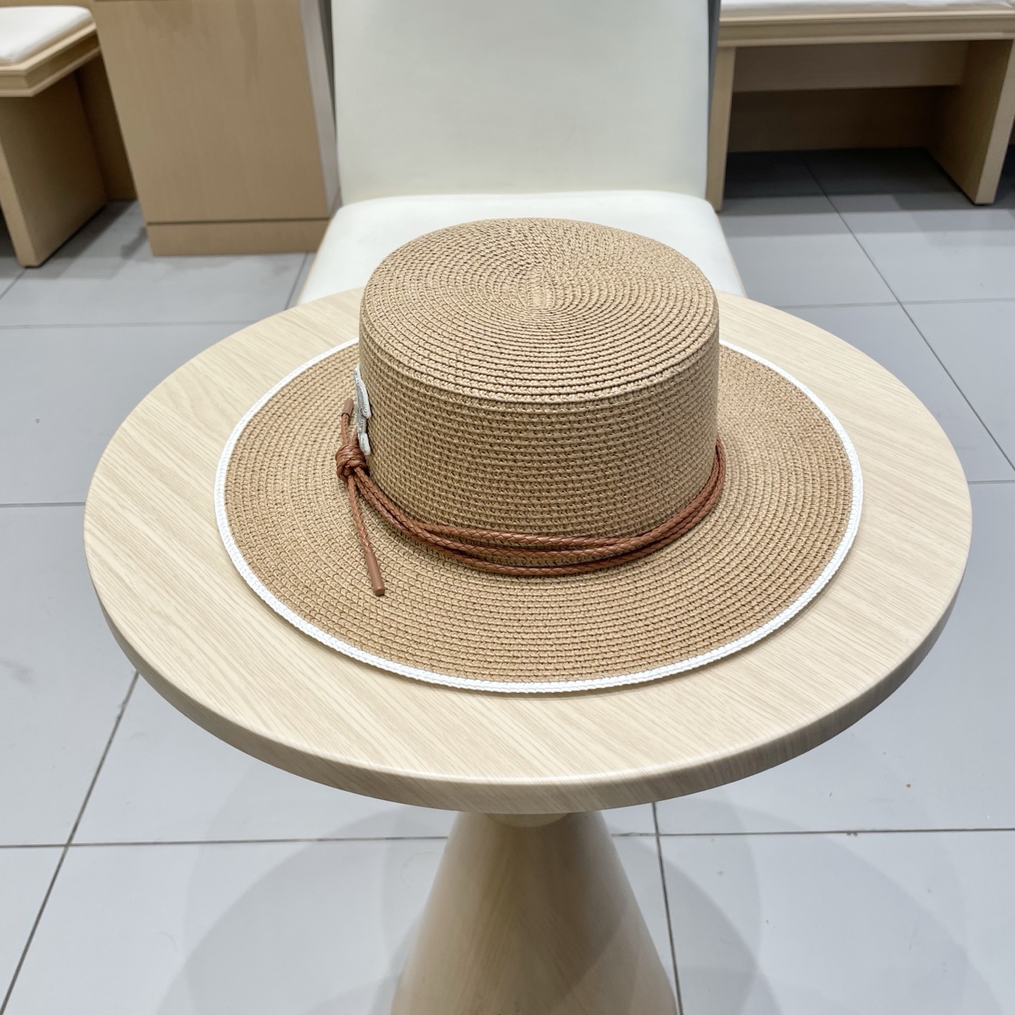  Chanel香奈儿新款草帽，平顶名媛风遮阳帽，头围57cm