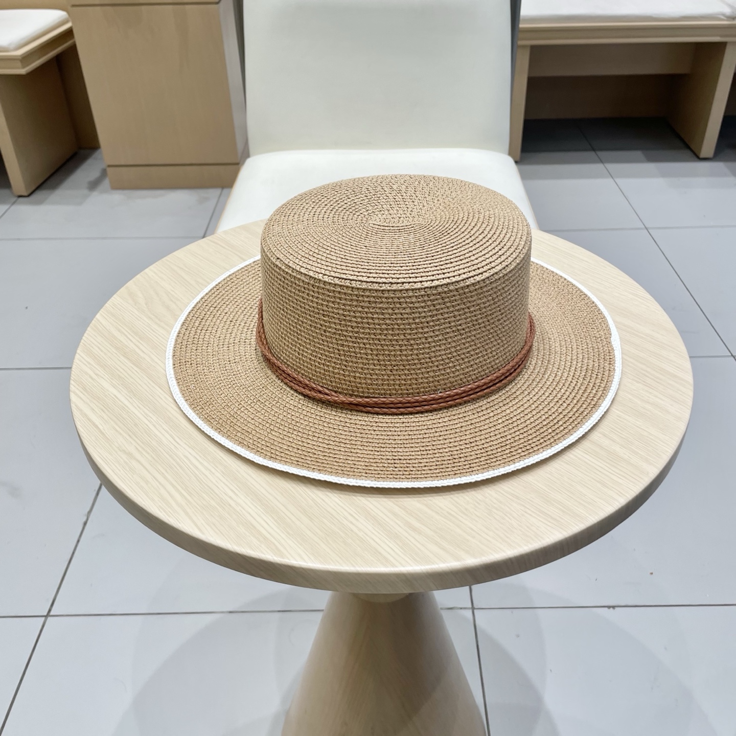  Chanel香奈儿新款草帽，平顶名媛风遮阳帽，头围57cm